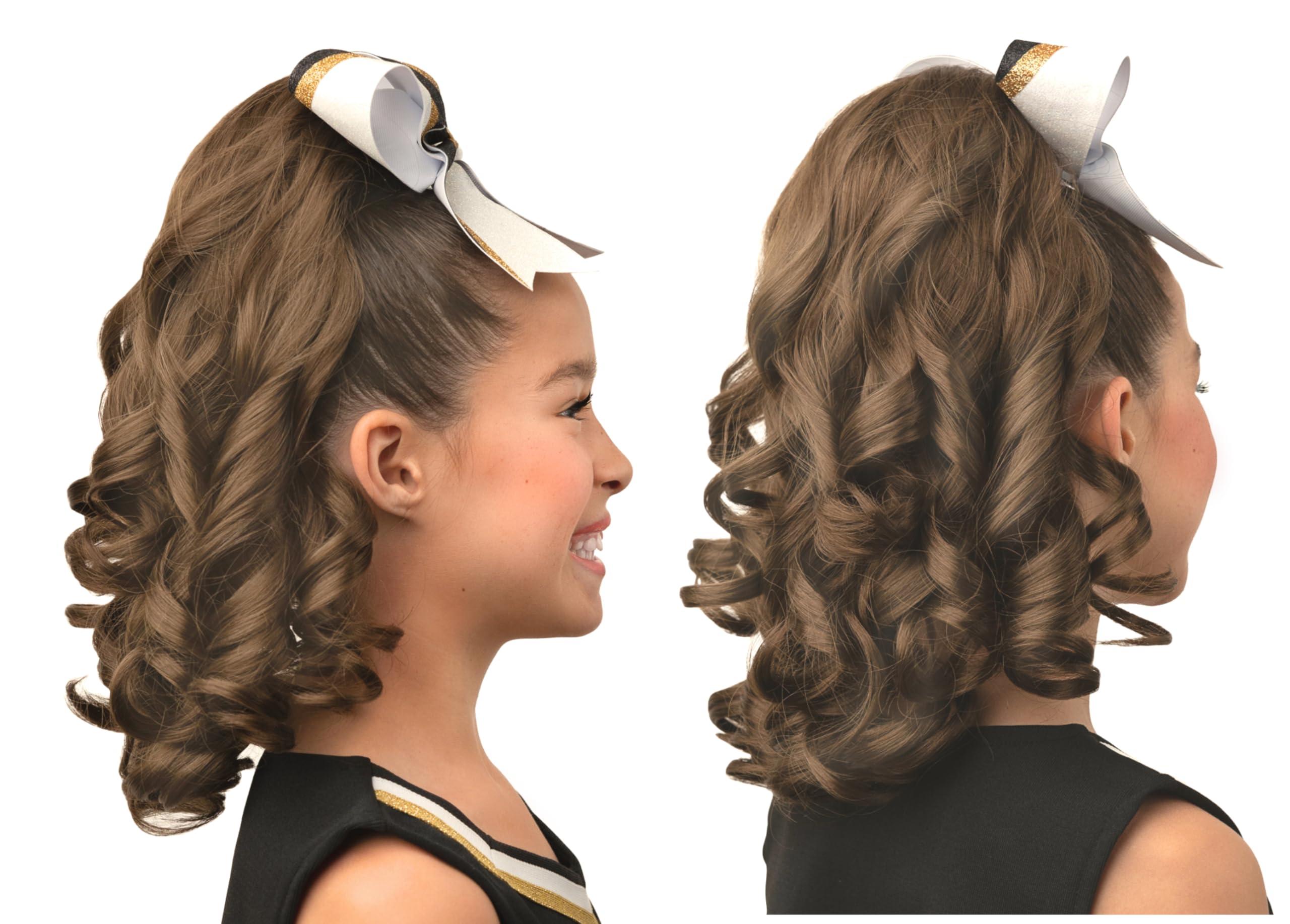 Girly Curls Girly Curls Curly Cheerleader Hairpiece for Cheer and Dance… (Sunkissed)