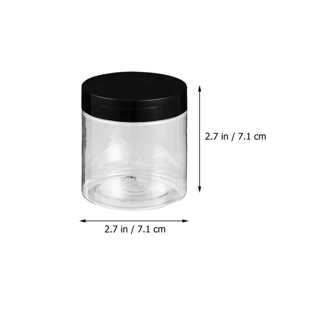 Lurrose 15pcs Black Cap Bottle glass bottles with lids clear plastic containers sample containers Cosmetic Sample Jars Plastic Storage Jars travel lotion Coarse Cereals Container Cream Jar