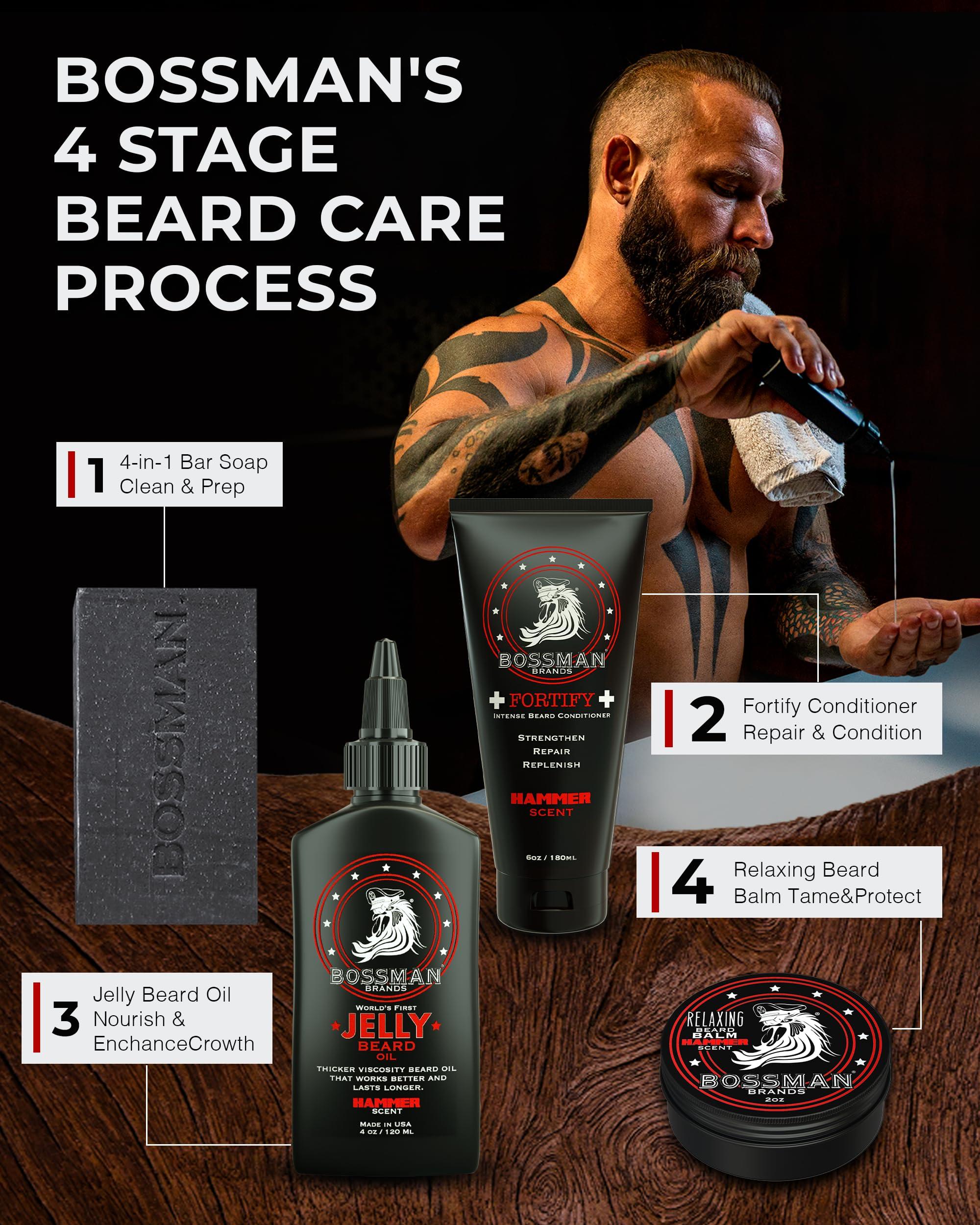 Bossman Bossman Beard Oil Jelly and Relaxing Beard Balm Combo- Hammer Scent