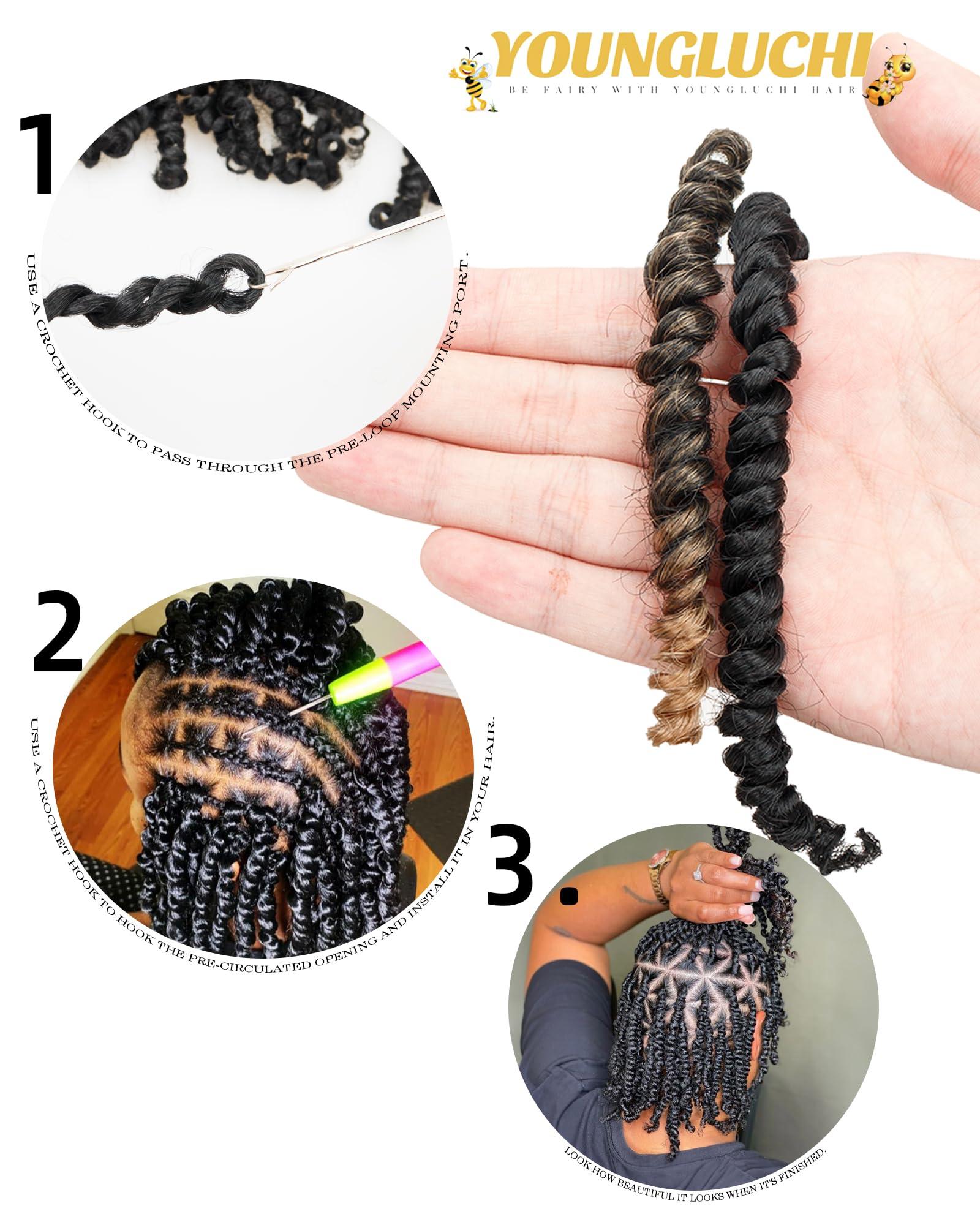 youngluchi Passion Twist 8 Inch Crochet Hair-Mixed Color Combo Pack(6 packs 1B+2 packs T1B/27),Pre-twisted Pre Looped Soft & Bouncy Synthetic Braided Hair Extensions For Black Women (8 Inch-8 Packs,1B+T27)