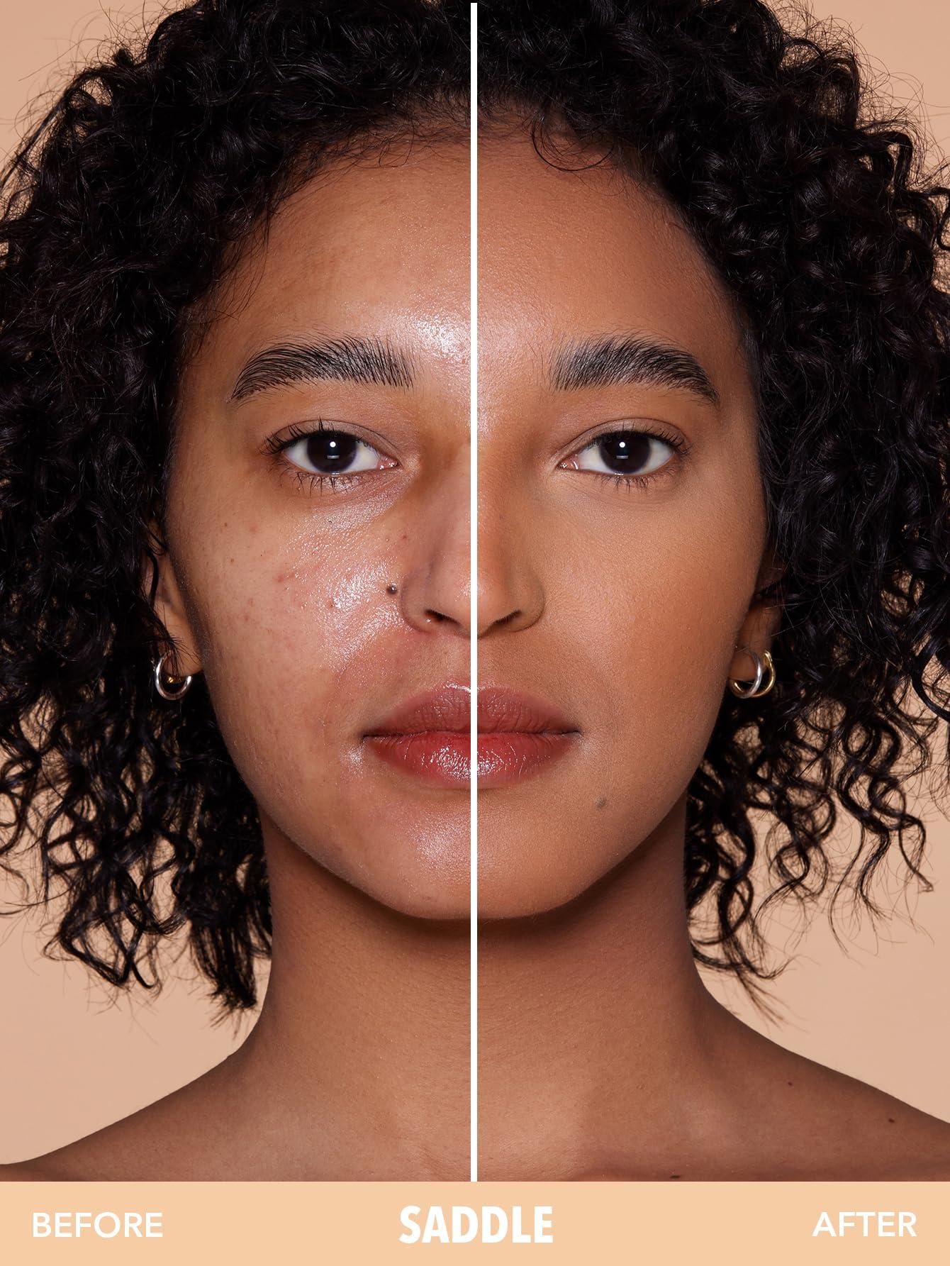 SHEGLAM SHEGLAM SKin-Focus Full Coverage Powder Foundation Oil-Control Lightweight Face Pressed Powder Makeup-Saddle