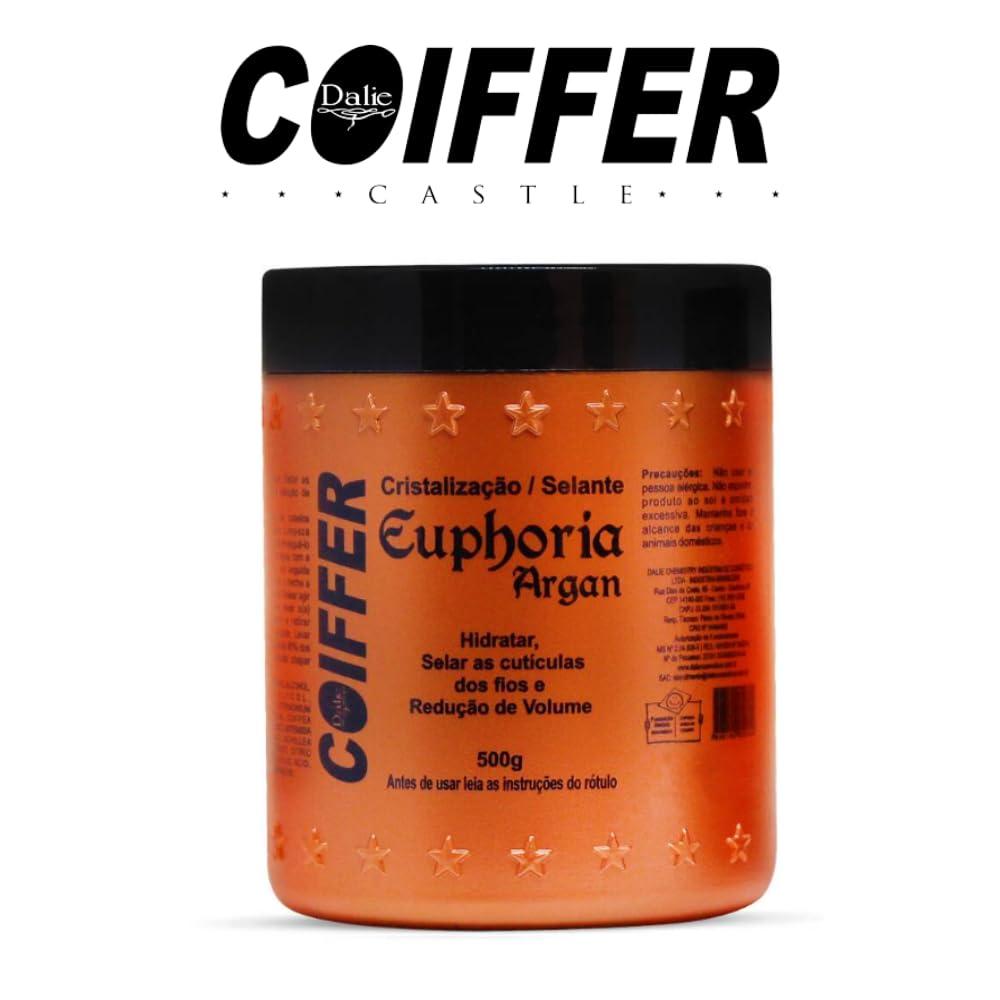 Coiffer Coiffer Euphoria Argan Crystallization and Sealant for Hair, Less Volume, Smooth Strands, No Frizz and More Hydratation, Perfect for Curly Hair, Hair Reconstrution, 16 oz (500g)