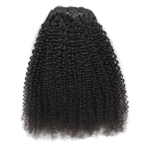 Luovce Luovce Clip in Hair Extensions Real Human Hair Afro Kinky Curly Natural Colour 8PCS 115-120 Grams 12 inches