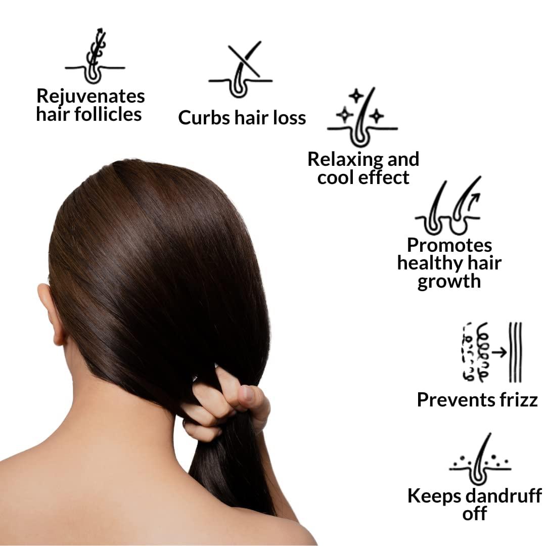 Gamium Gamium Tulsi Ayurvedic Cool Hair Oil to reduce Stress, Hair fall, Promote Hair growth, reduce Dandruff and prevent graying of Hair (large, 200 ml)