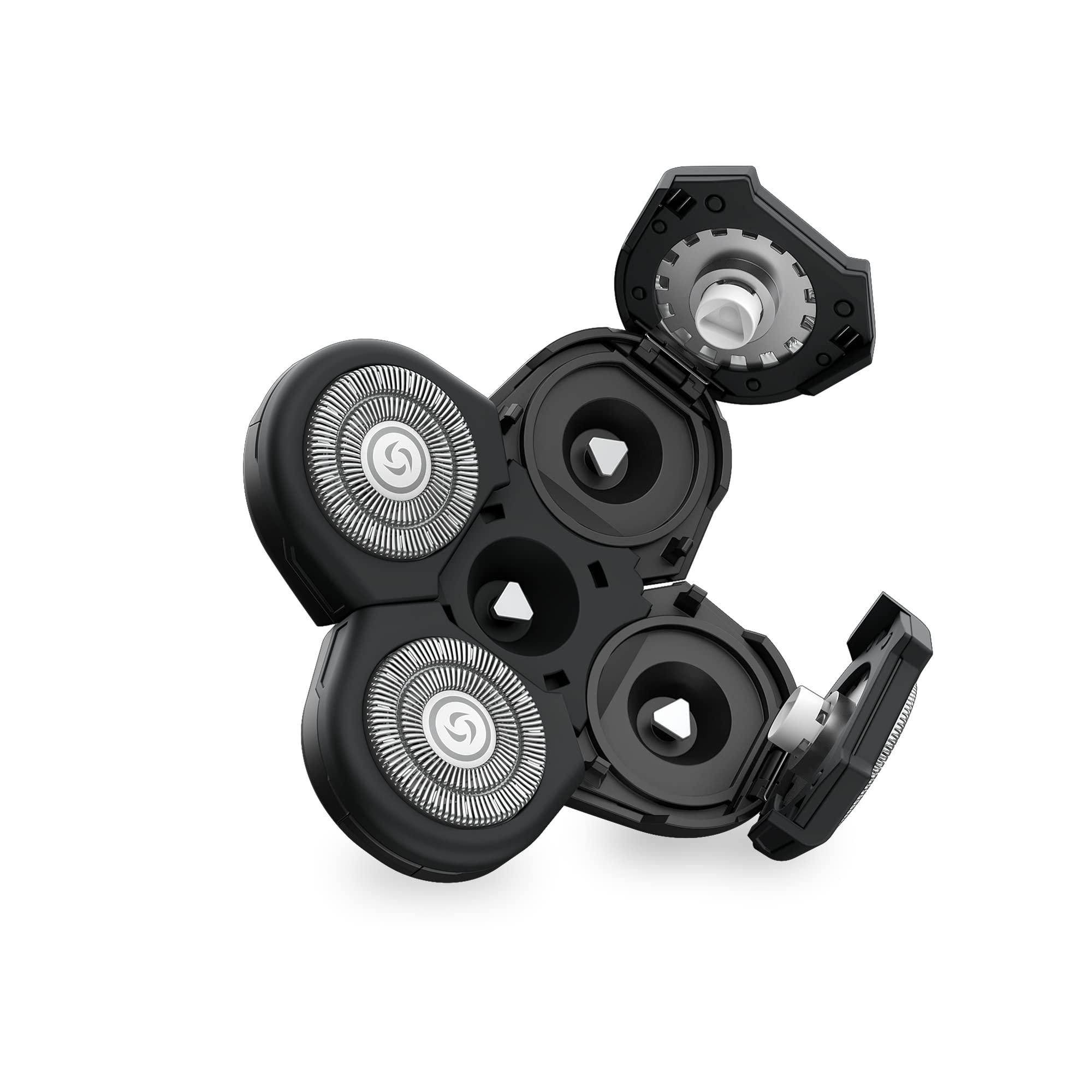 FREEDOM GROOMING The FlexSeries Electric Head Hair Shaver - Freebird - Ultimate Mens Cordless Rechargeable Wet/Dry Skull & Bald Head Waterproof Razor with Rotary Blades, Clippers, Nose Trimmer, Brush, Massager