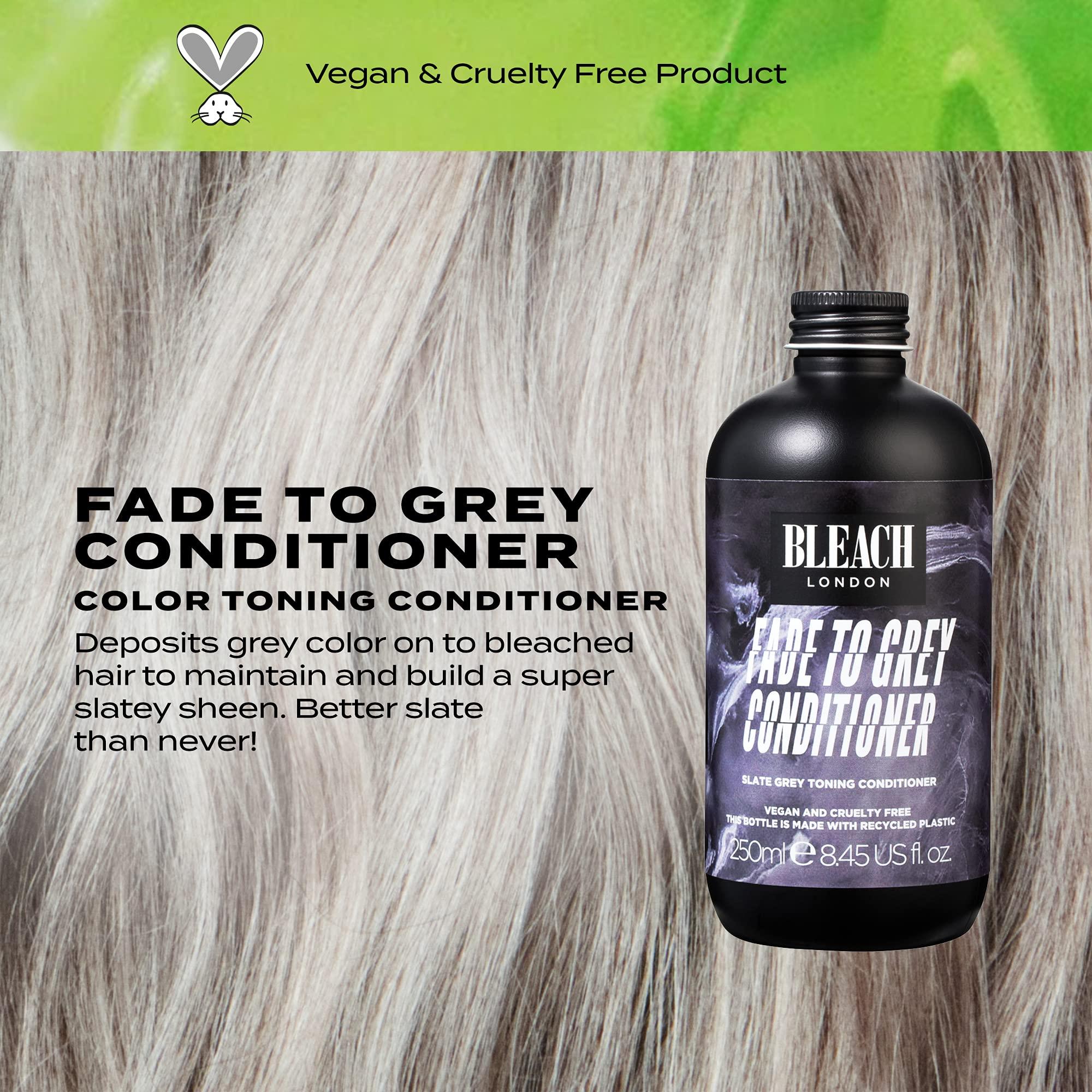 Bleach London BLEACH LONDON Fade To Grey Conditioner - Slate Grey Rinse, Color Toning and Preserving, Vegan, Cruelty Free, Daily Hair Nourishment, Color Depositing Formula, 8.45 fl oz