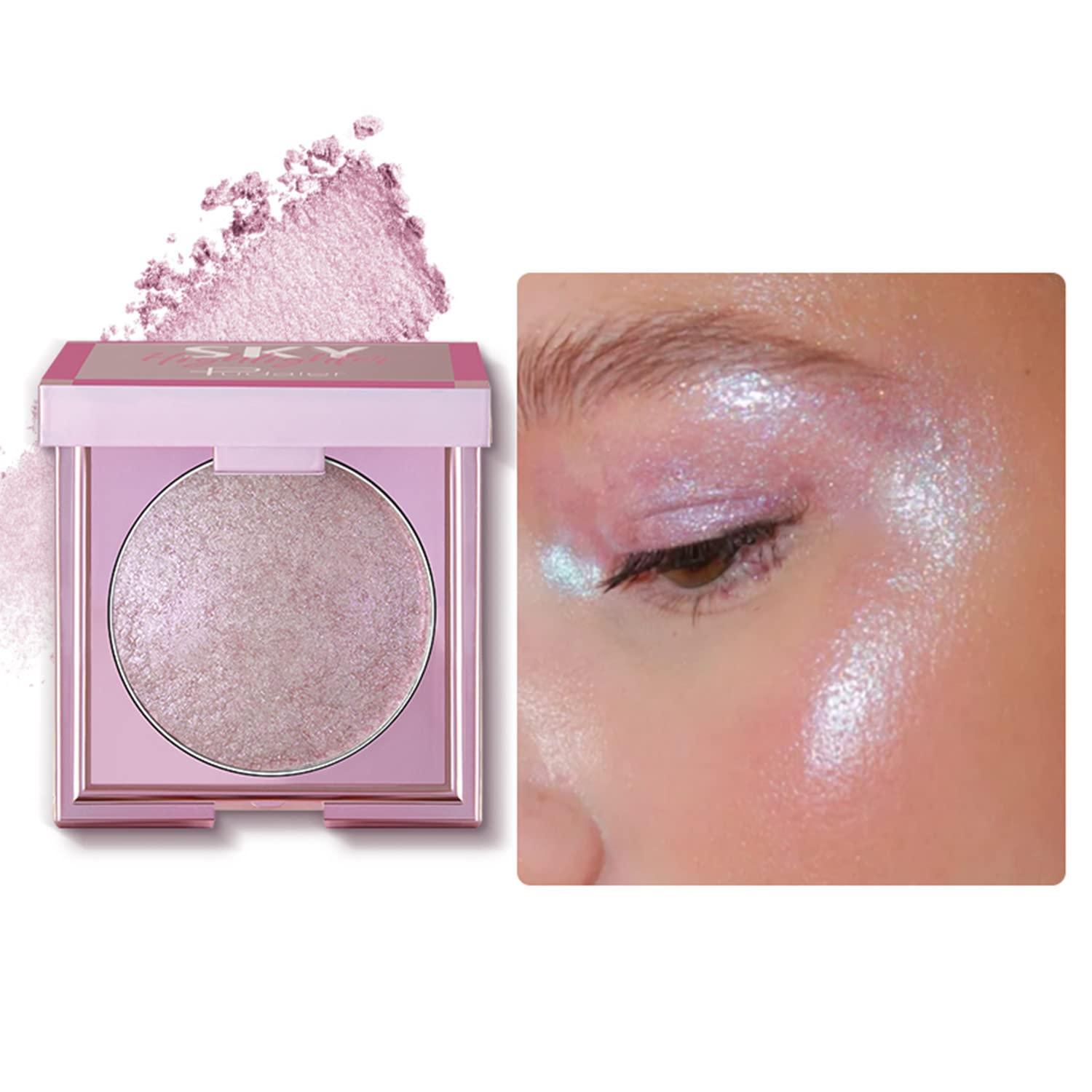 MAEPEOR MAEPEOR Face Highlighter Palette 8 Colors Smooth Shimmer Highlighter Palette Longlasting Shiny Face Illuminator Highlighter Makeup (02 Gilt Purple)