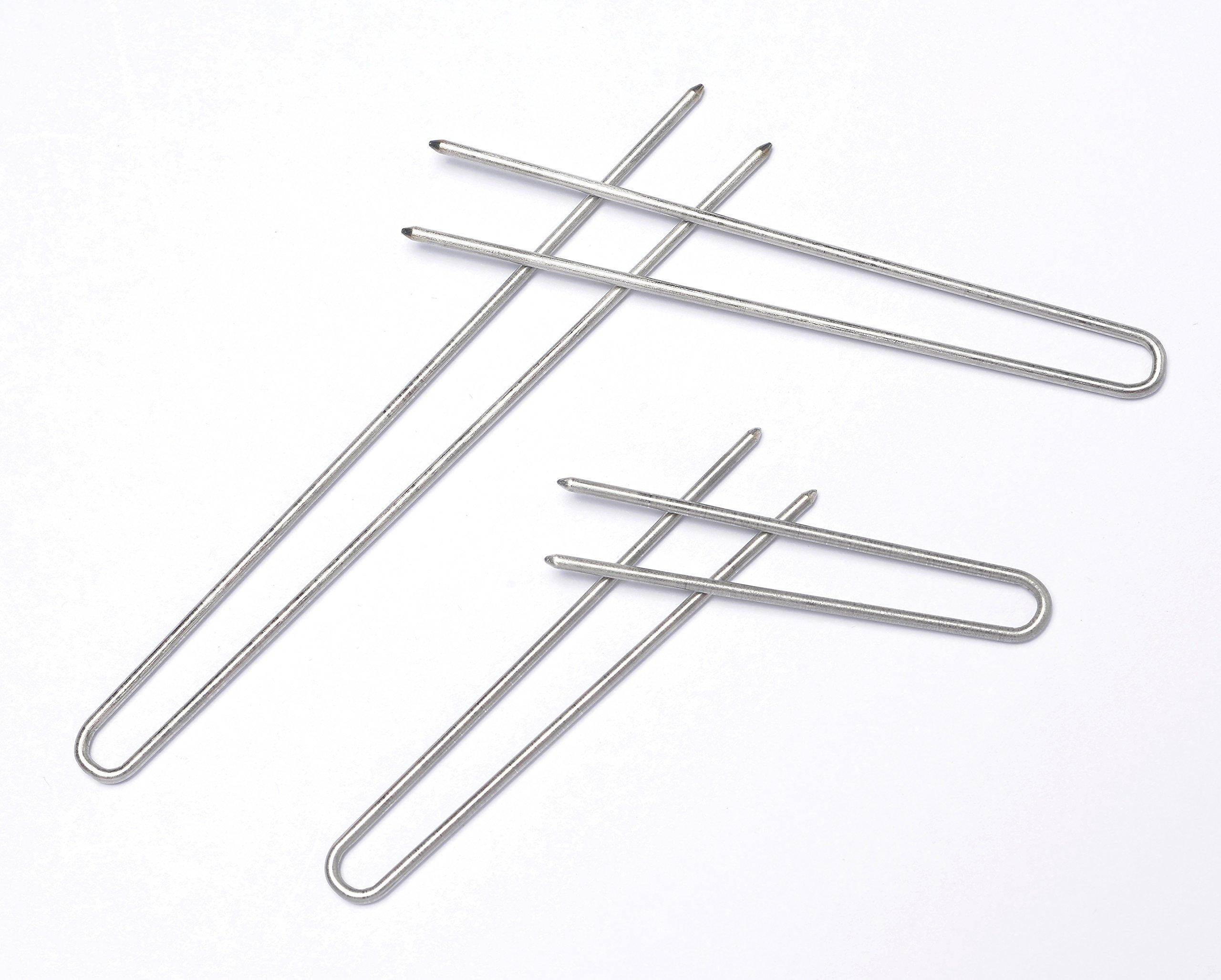 AMISH VALLEY PRODUCTS Amish Valley Products Straight Stainless Steel Heavy Duty Snagless Hairpins Handmade Hair Pin (Silver, 2 1/2 Inch)