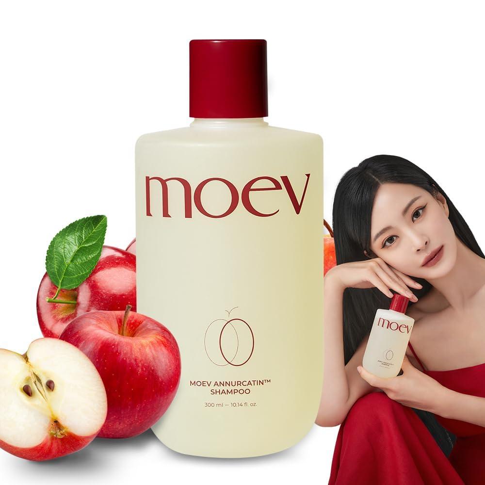 MOEV MOEV ANNURCATIN Shampoo, Biotin Hair Growth Volumizer Korean Anti Hair Loss Shampoo for Women, Build Lift, Natural Sulfate and Paraben-Free Apple Fresh Cleanser, Strengthens Weak Hair 10.14 fl.oz.