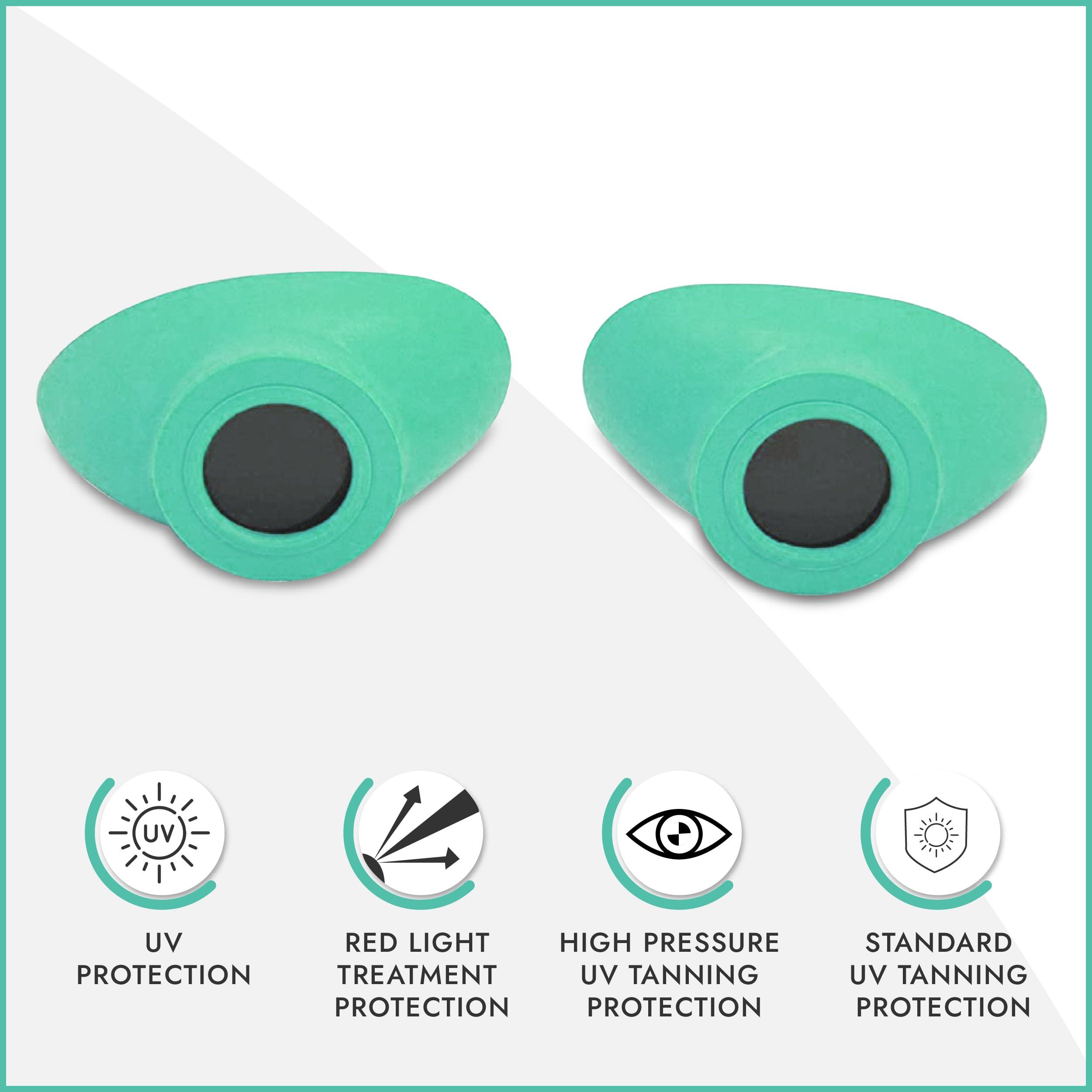 Super Sunnies Super Sunnies Slim Flex UV Eye Protection, FDA Compliant Individual Tanning Goggles Eyeshields (Teal)