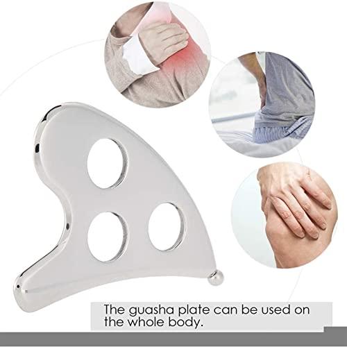 BAWHO Stainless Steel Body Scraper Gua Sha Skin Scraping Board Face Neck Back Beauty Massage Plate Relieve Pain Care Tools 1Pcs