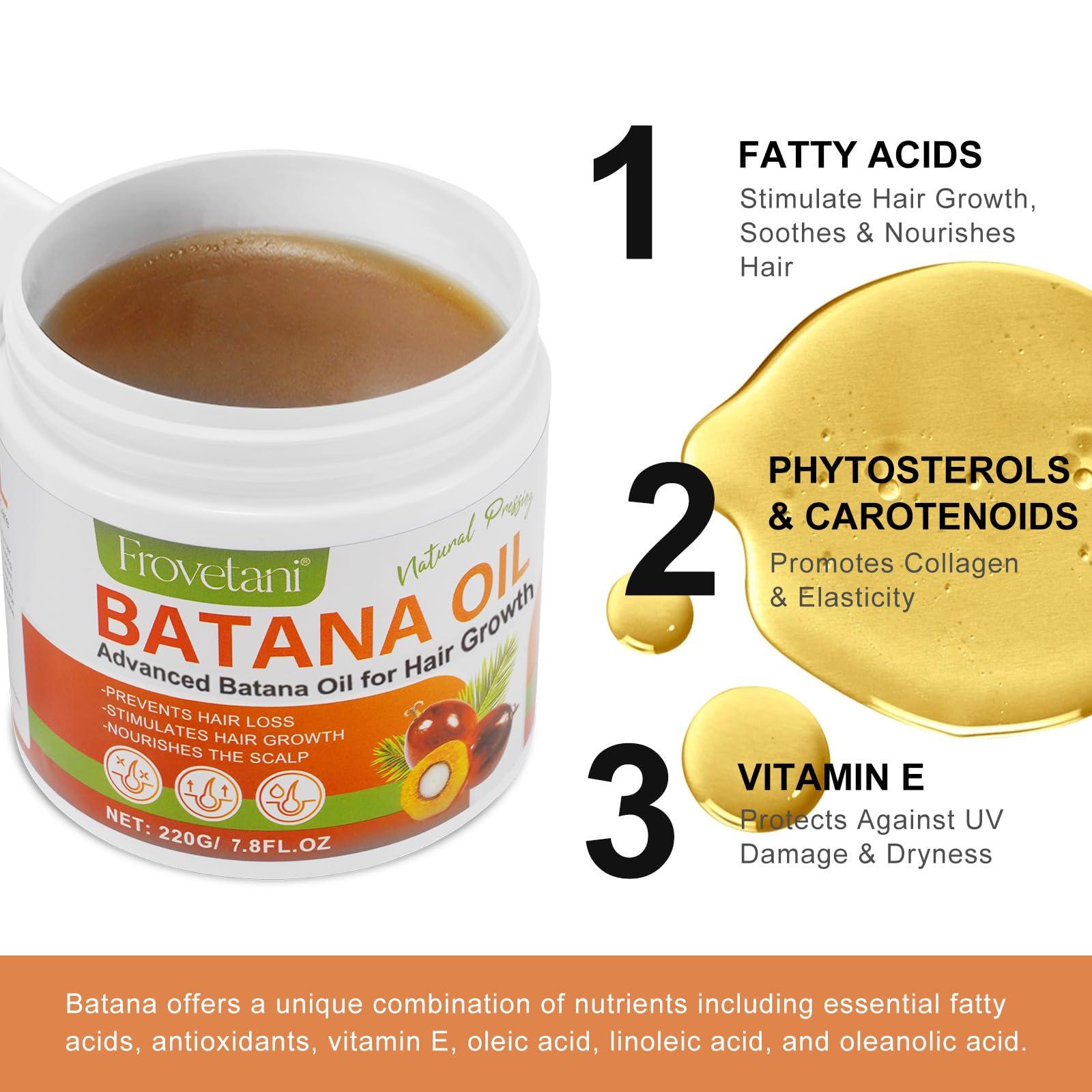 Frovetani Frovetani Batana Oil from Honduras for Hair Growth, 100% Organic Raw , Promotes Hair Thickness, Healthier & Strengthening, Prevents Hair Loss 7.8FL.OZ