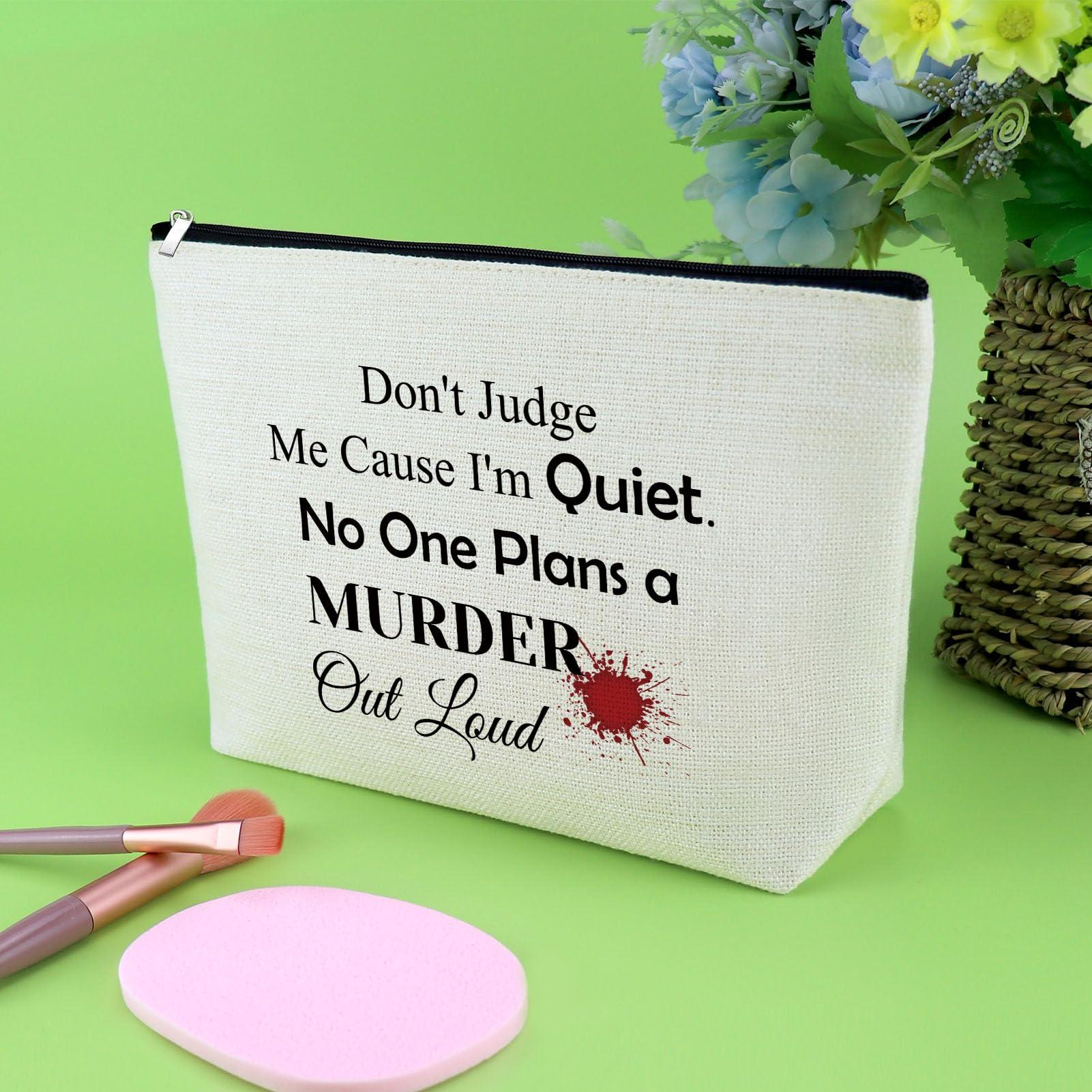 Gevody Gevody Funny True Crime Gifts Serial Killer Makeup Bag True Crime Podcast Lover Gifts for Woman Best Friend Junkie Horror Fans Sister Cosmetic Bag Christmas Halloween Birthday Present Travel Pouch