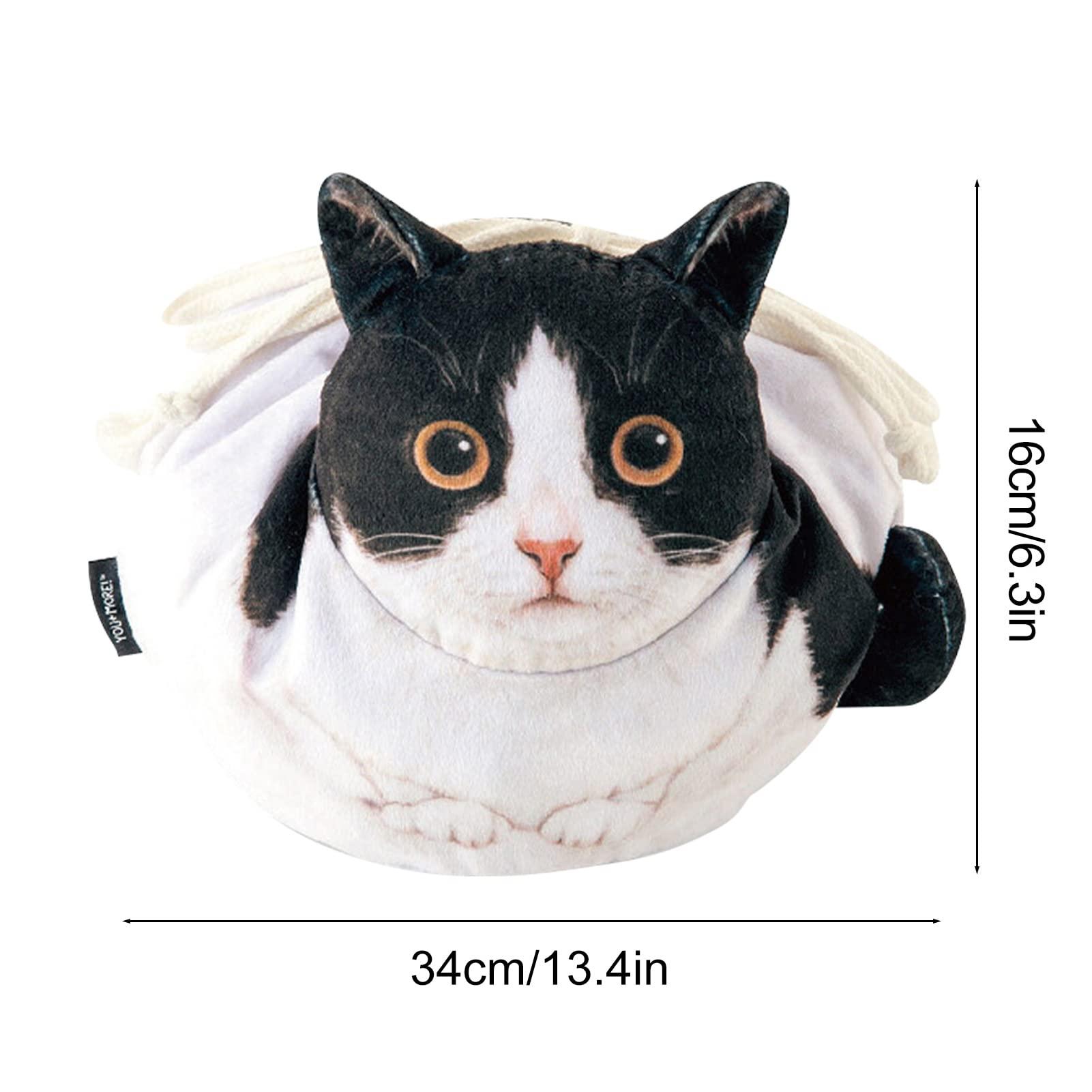 Refer to description Cat Makeup Bag for Women - Drawstring Cat Shaped Cosmetic Pouch and Toiletry Bag,Funny Kitten Design, Soft and Portable Makeup Travel Bag Organizer for Bathroom, Vacation, Business