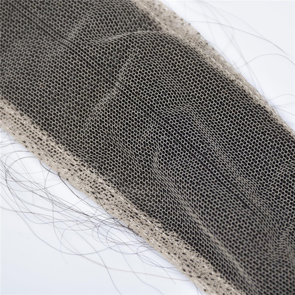 rewcoin Brazilian Loose Wave 2x6 Lace Closure 100% Unprocessed Human Virgin Hair Pre Plucked Loose Deep Wave Pre-Plucked Hairline Frontal Closure Natural Black With Baby Hair (18inch, 2x6 loose wave closure)