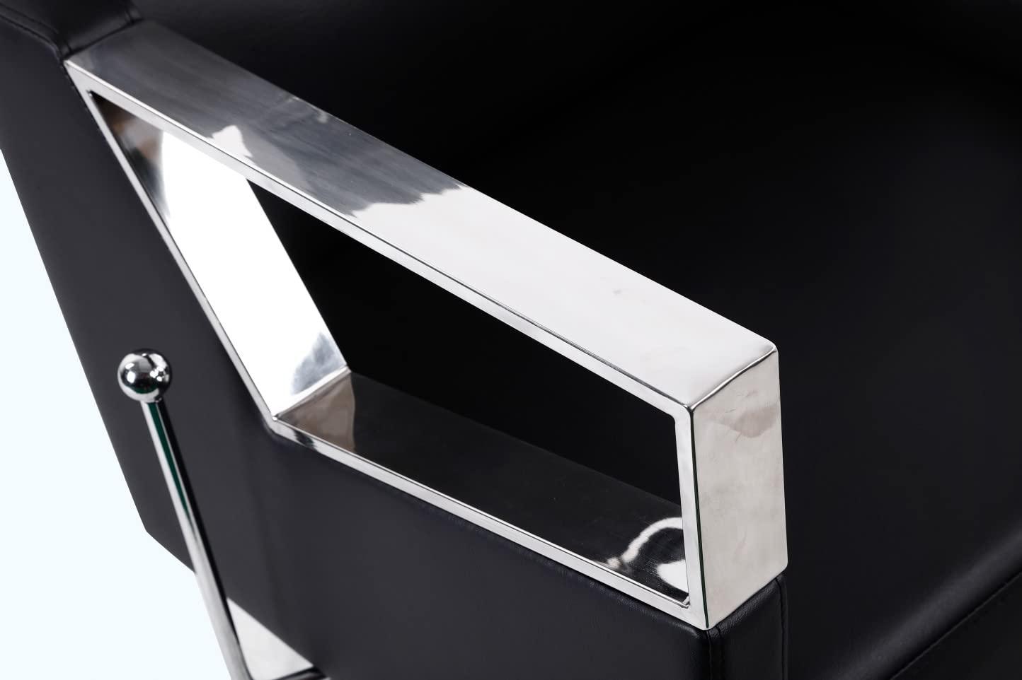 NinthAvenue Basics Salonsunny Black Round Base Heavy Duty Styling Barber Chairs Hydraulic Pump Reclining Spa Shampoo Chairs Cutting Salon Chairs