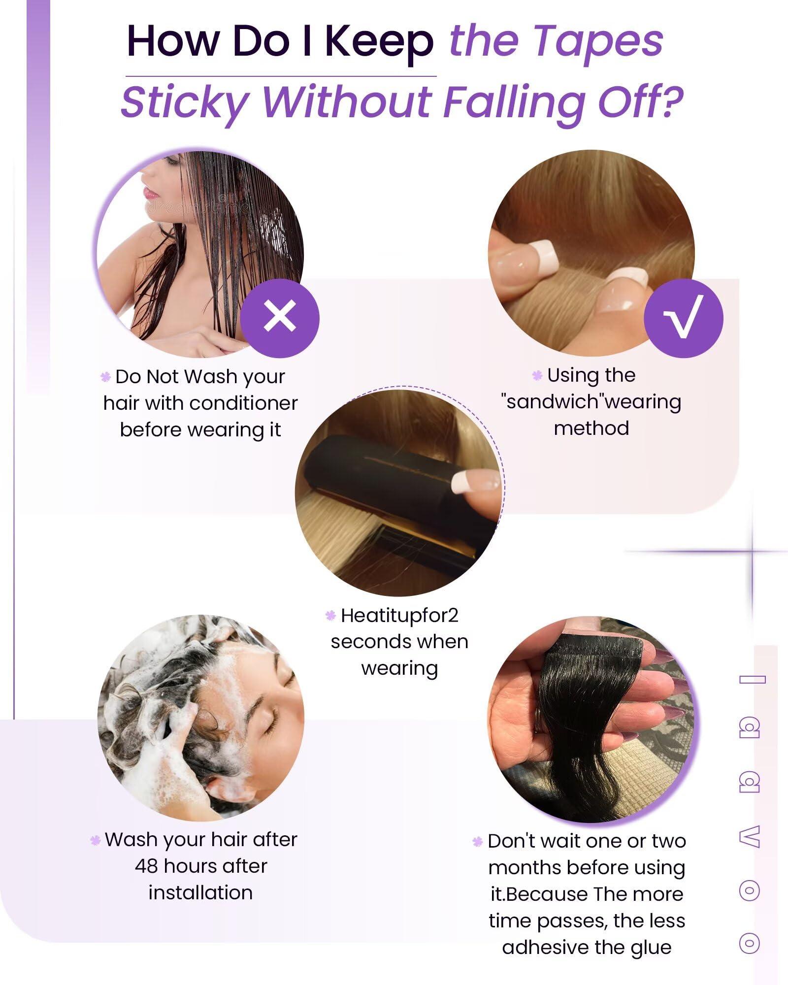 LAAVOO LaaVoo Tape in Extensions Human Hair Brown Tape in Hair Extensions Human Hair #2 Darkest Brown Hair Extensions Tape in Human Hair 14 Inch 20 Pcs 40 Gram Invisible Tape Extensions Human Hair