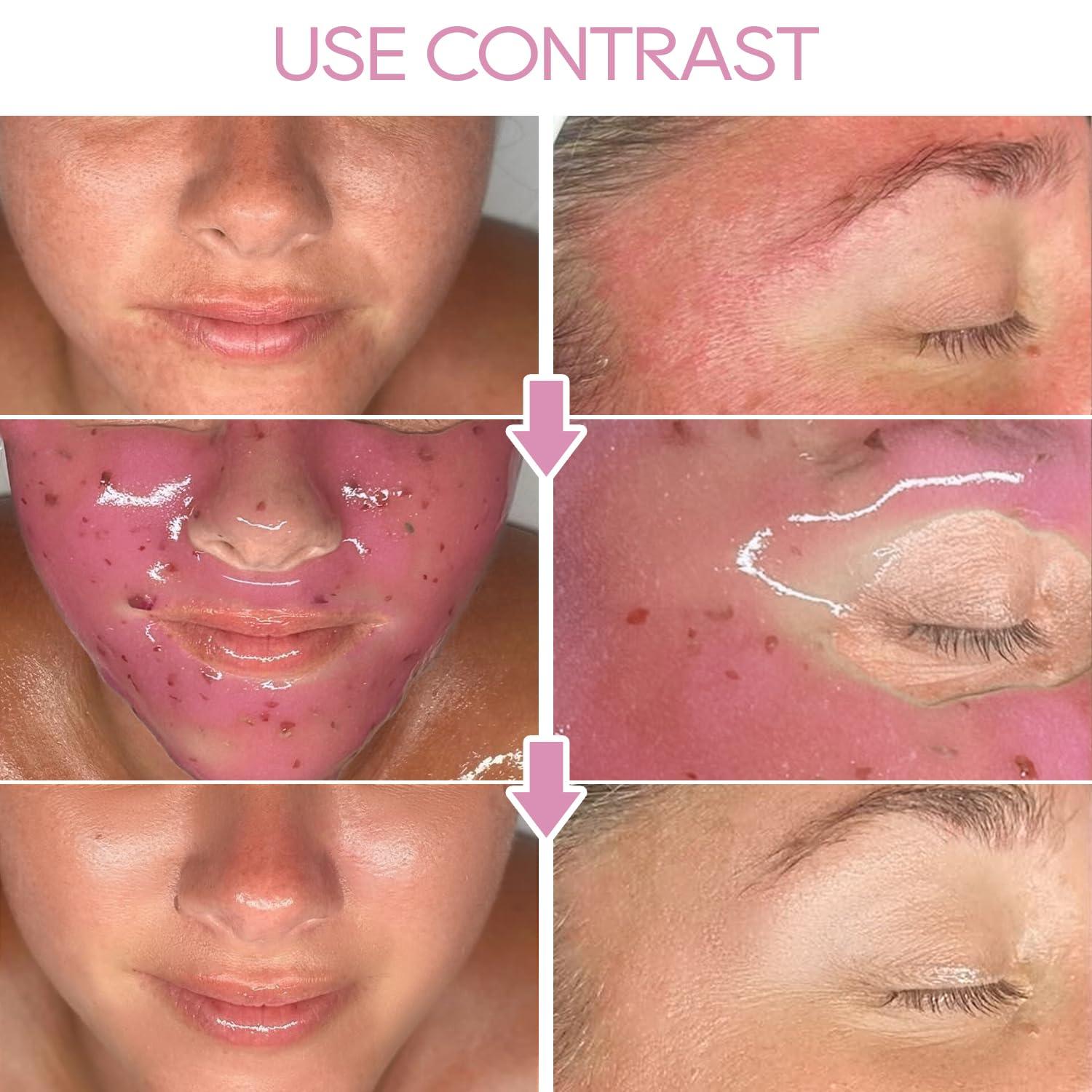 KERUILA KERUILA Bulgarian Rose Jelly Masks For Facials Professional, Rose Masks Powder Facial Mask, Hydrojelly Jelly Gel Face Mask For Peel Off, Smooth & Hydrating Mask for Face Skin Care Of Home Spa