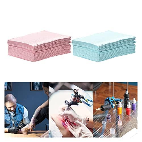 PJRYC 125 Pcs Disposable Tattoo Cover, Dental Paper, Dental Bibs, Waterproof Multi-Layer Scarf Bibs 13 * 18" (Color : 125pcs-Blue)