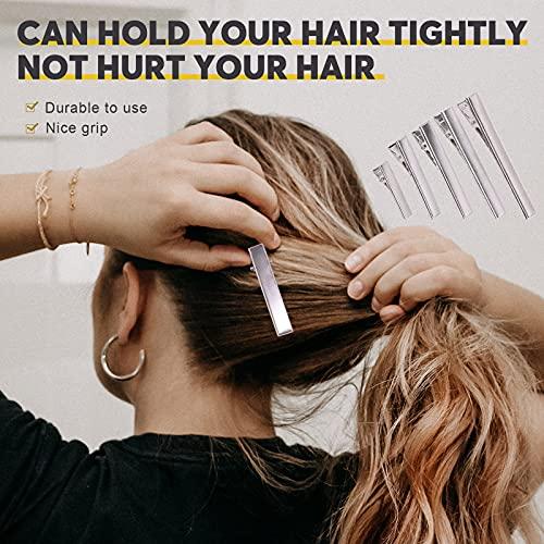 Mardatt Mardatt 200Pcs 2.95 inch / 7.5 cm Alligator Hair Clips Bulk Silver Single Prong Hair Clips For Bows Making Hair Pins For Sectioning Hair Styling And Sectioning Hairdressing DIY Crafts