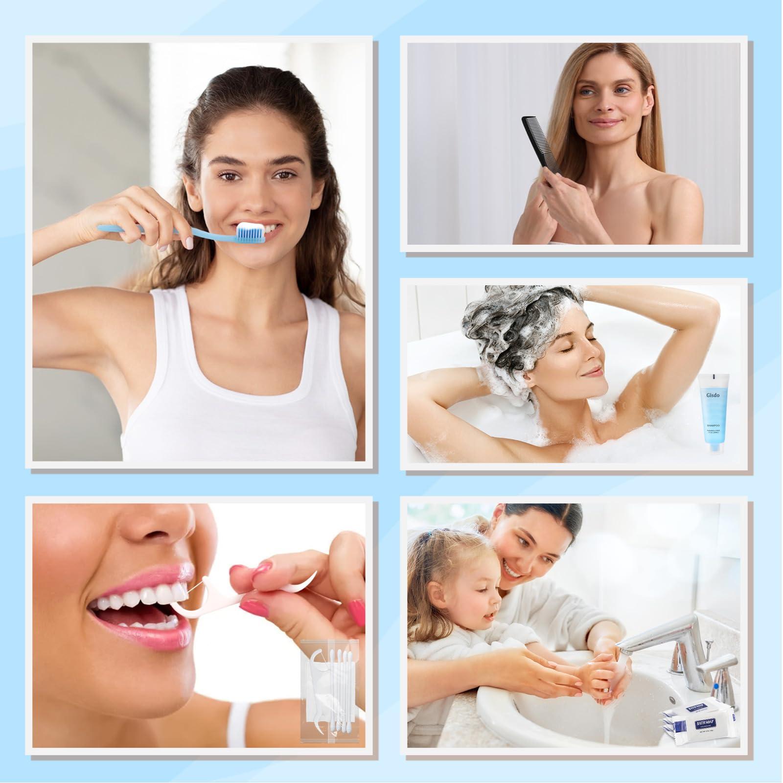 Gisdo Gisdo 30 Travel Hygiene Kit Bulk Toiletry Kits Homeless Personal Hygiene Kit Bulk Homeless Care Package Travel Toiletry Kit Homeless Hygiene Kit Bulk Disposable Toiletry Kit(10-IN-1)