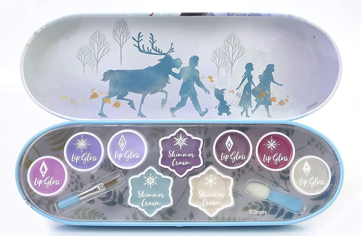 Markwins Markwins Disney Frozen Adventure Lip and Face Tin - Tin Canister with 11-Pops of Colour and Accessories for Lips and Face - Makeup Set for Kids - Gift for Girls