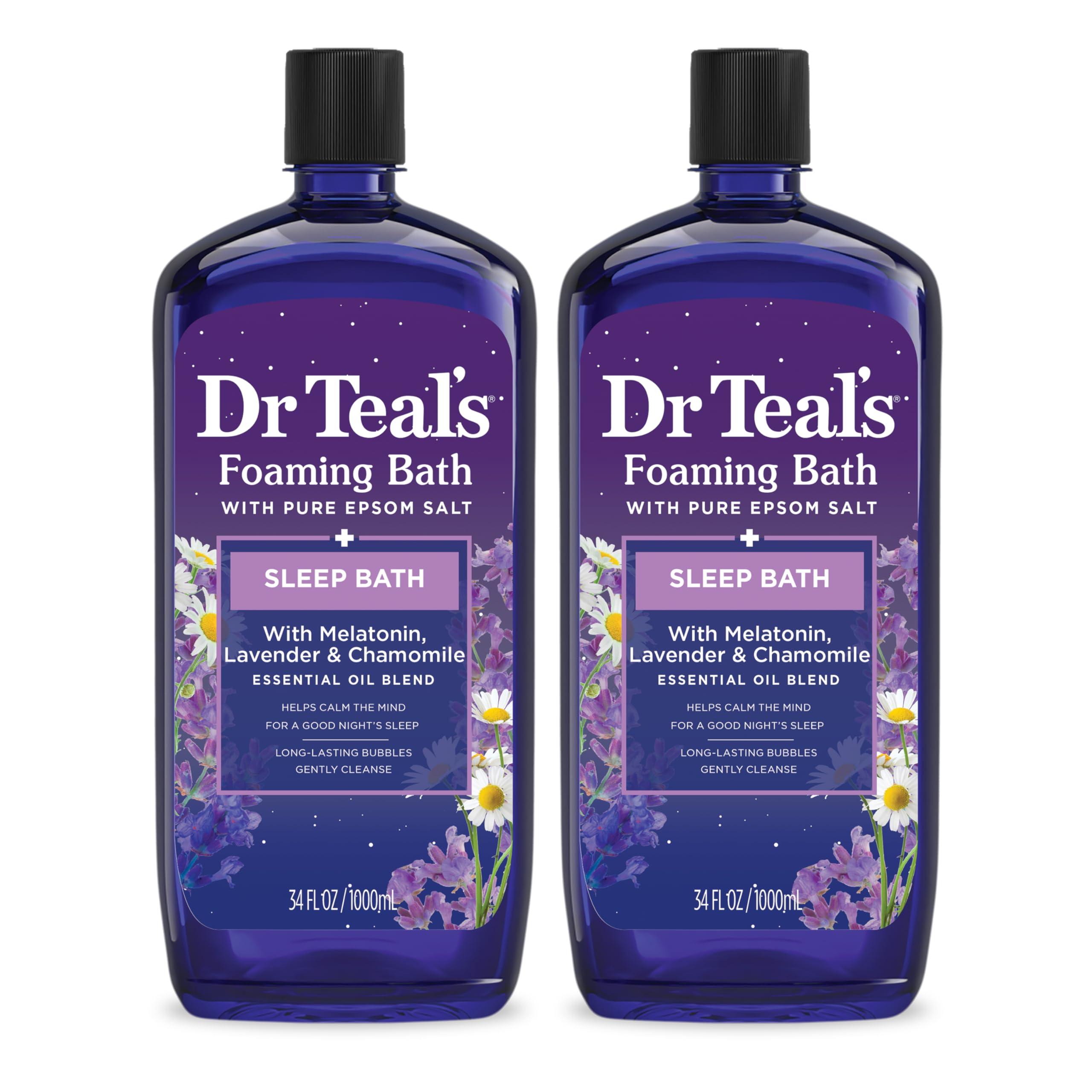 Dr Teal's Dr Teal's Sleep Spray with Melatonin & Essential Oil Blend, 6 fl oz & Foaming Bath with Pure Epsom Salt, Sleep Blend with Melatonin, Lavender & Chamomile Essential Oils, 34 fl oz