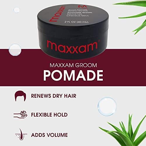 HAIR CLUB HAIR CLUB Maxxam Groom Pomade for Men | Flexible, Pliable Hold | Styling Control | Texturizing | Adds Volume and Dimension 2 Fl Oz