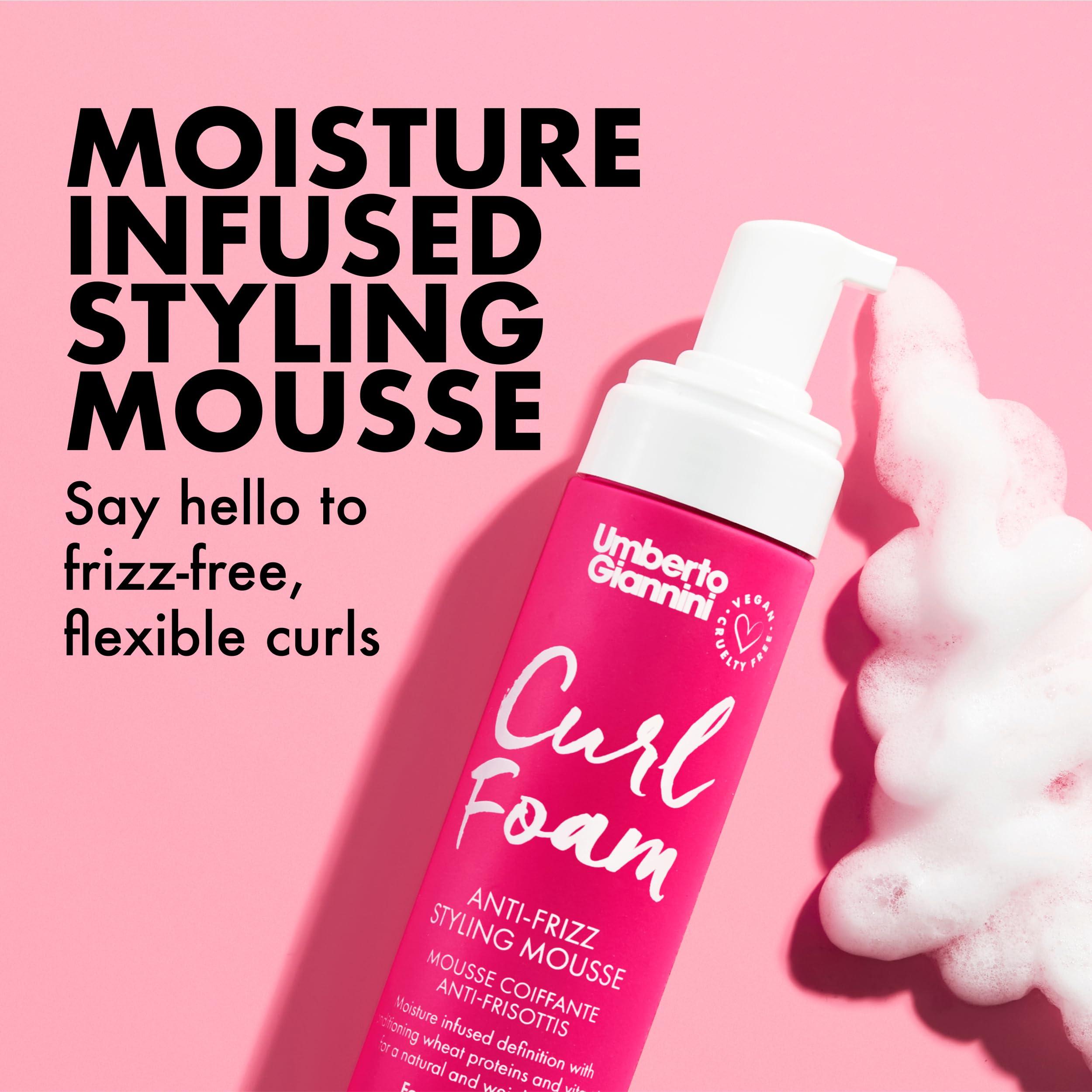 Umberto Giannini Umberto Giannini Curl Jelly & Foam Mousse Duo - Vegan & Cruelty-Free Styling Gel and Mousse for Defrizzing Curly or Wavy Hair