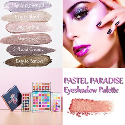 MYUANGO MYUANGO Pastel Paradise Eyeshadow Palette, Highly Pigmented 82 Shades Matte Shimmer Glitter Vegan Makeup Palette for Beginners - Waterproof, Blendable, Long-Lasting - Cruelty-Free
