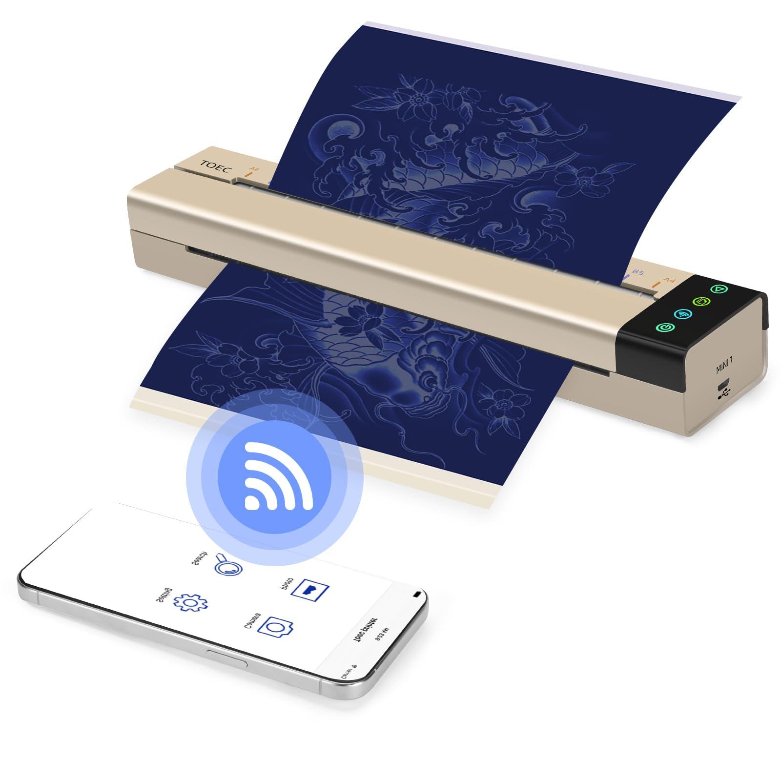 ATOMUS ATOMUS Tattoo Transfer Stencil Machine, Mini Thermal Copier Printer Connected Phone Computer Portable USB WiFi Tattoo Printer