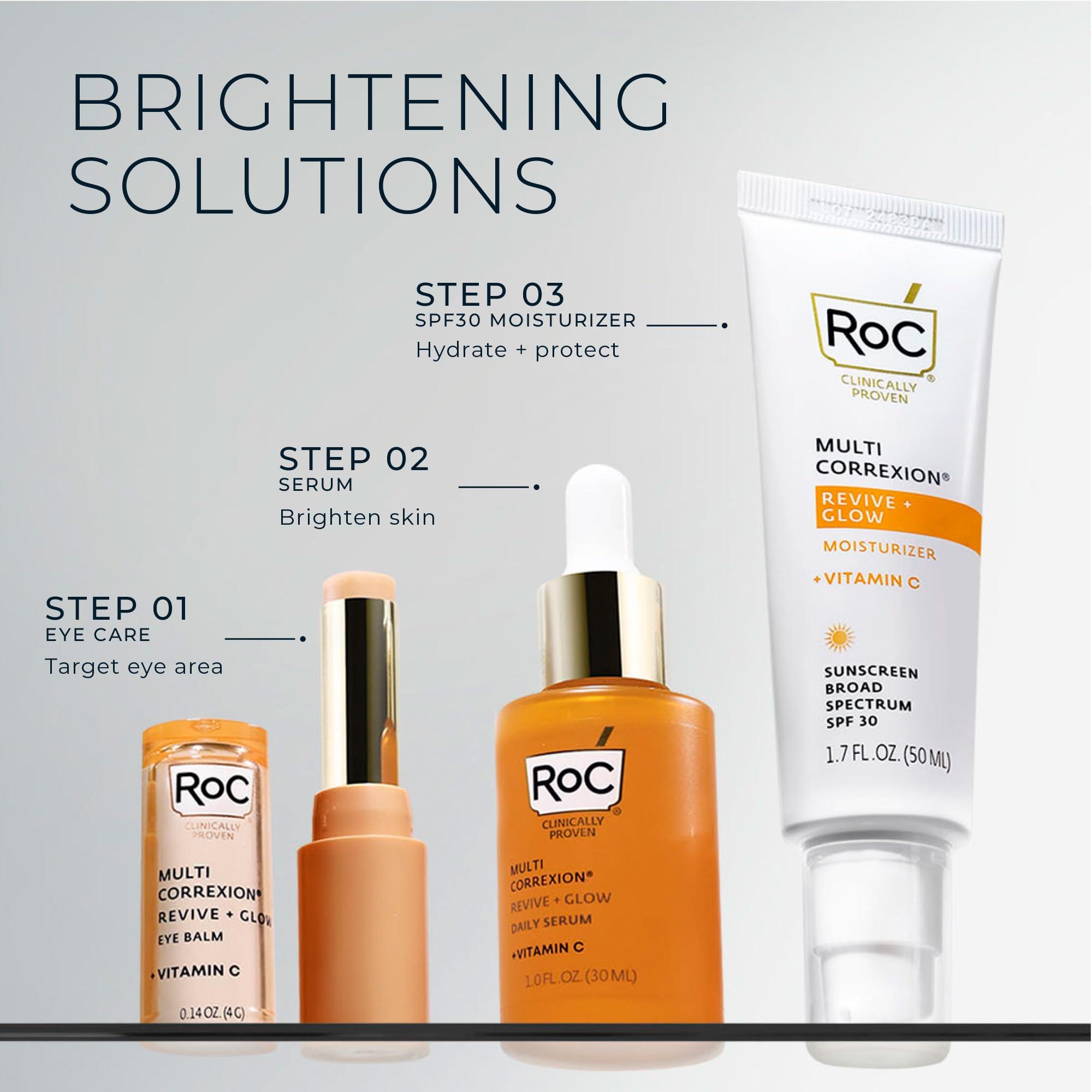 RoC RoC Multi Correxion Revive + Glow Vitamin C Eye Balm (0.14 oz) with Retinol Eye Cream Packette