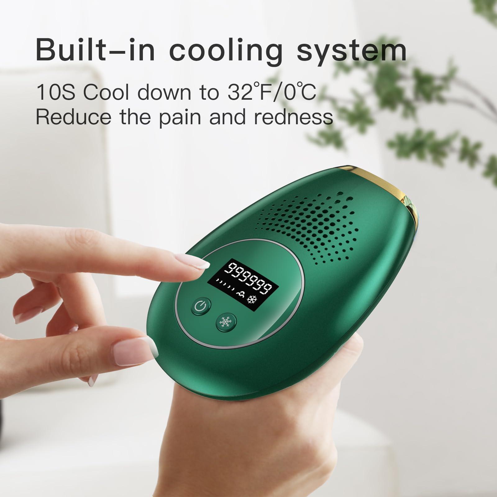 IBORRIA IPL Hair Removal Device, Ice Cooling Permanent Painless Hair Remover High Energy Hair Removal for Men & Women, Freezing Point Hair Removers for Legs Underarms Face Bikini (Pure Pink)