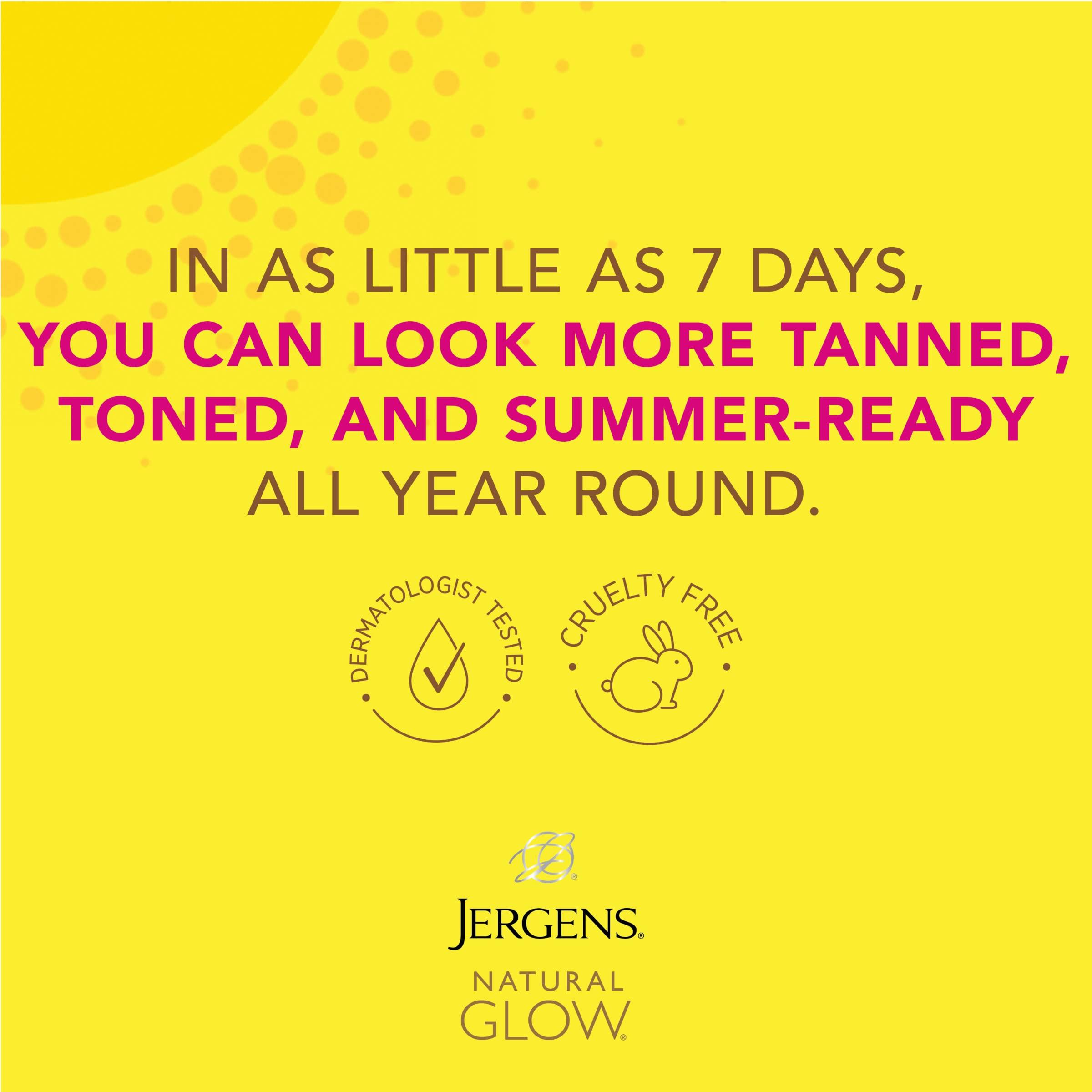 Jergens Jergens Natural Glow +FIRMING In-shower Self Tanner Body Lotion, Sunless Tanning for Medium to Tan Skin Tone, Anti Cellulite Firming Moisturizer, Gradual Fake Tan, 7.5 Ounce (Pack of 2)