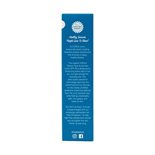 Coola COOLA Organic Face Sunscreen SPF 50 Sunblock Lotion, Dermatologist Tested Skin Care for Daily Protection, Vegan and Gluten Free, White Tea, 1.7 Fl Oz
