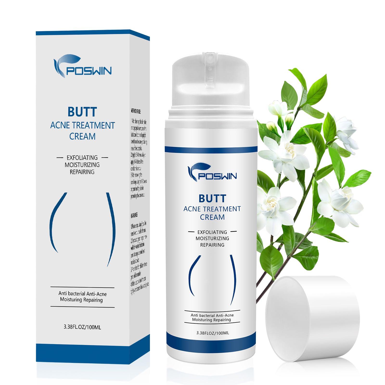 POSWIN POSWIN Butt Acne Clearing Treatment Cream: Acne Clearing Lotion for Butt and Back - Moisturize Cream with Salicylic Acid & Tea Tree Skin Delicate Smooth Body Care for Men Women - 100ML