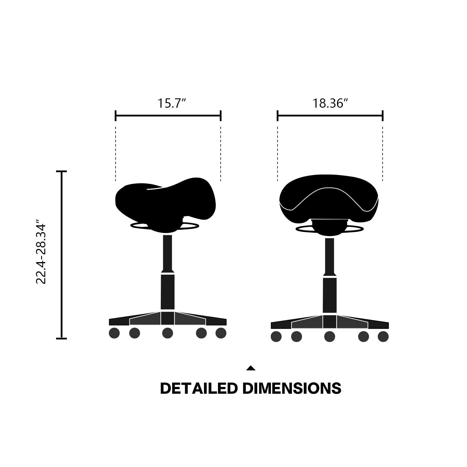 Eognyzie Saddle Stool Swivel Height Adjustable with Wheels Wobble Rolling Stool for Medical Massage Salon Kitchen Spa Drafting Lab Clinic Dentist, Ergonomic Hydraulic Seat Chair Office Stool