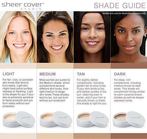 Sheer Cover Sheer Cover Studio Conceal and Brighten Highlight Trio Two-Toned Concealers Shimmering Highlighter Medium/Tan Shade With FREE Concealer Brush 3 Grams