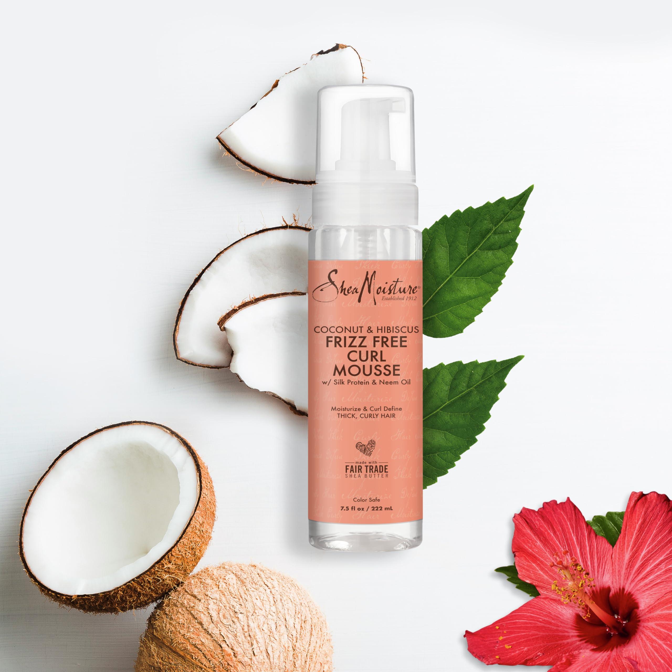 SheaMoisture SheaMoisture Curl Mousse Coconut and Hibiscus for Frizz Control Styling Mousse with Shea Butter 7.5 oz