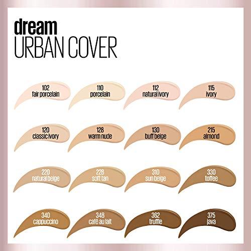 Maybelline New York Maybelline Dream Urban Cover Flawless Coverage Foundation Makeup, SPF 50, Warm Nude
