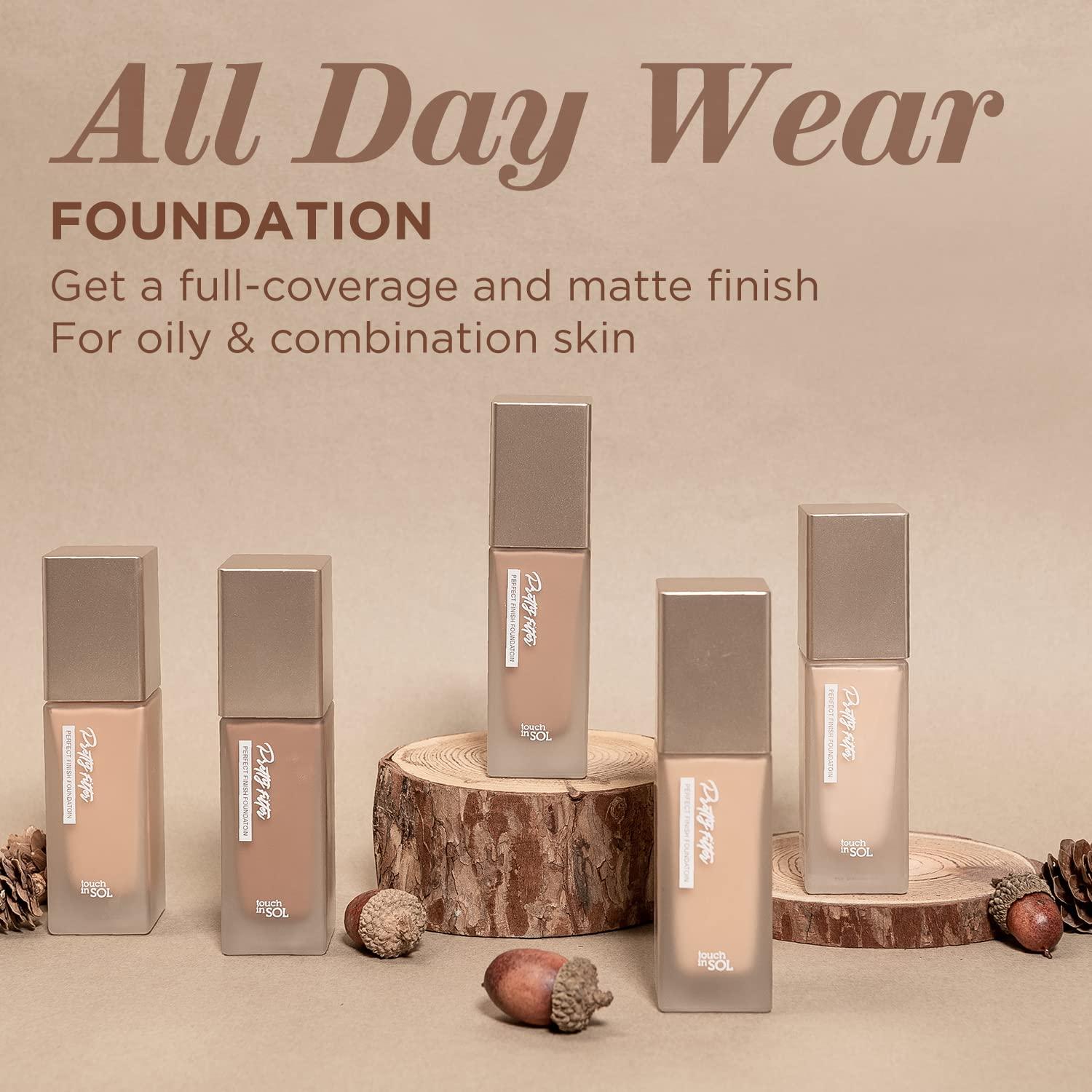 Touch in Sol TOUCH IN SOL Pretty Filter Perfect Finish Foundation for Flawless, Natural Look - Lightweight and Full-Coverage Matte Base for All Skin Types, 1.18 fl.oz. (#3 Medium Tan)