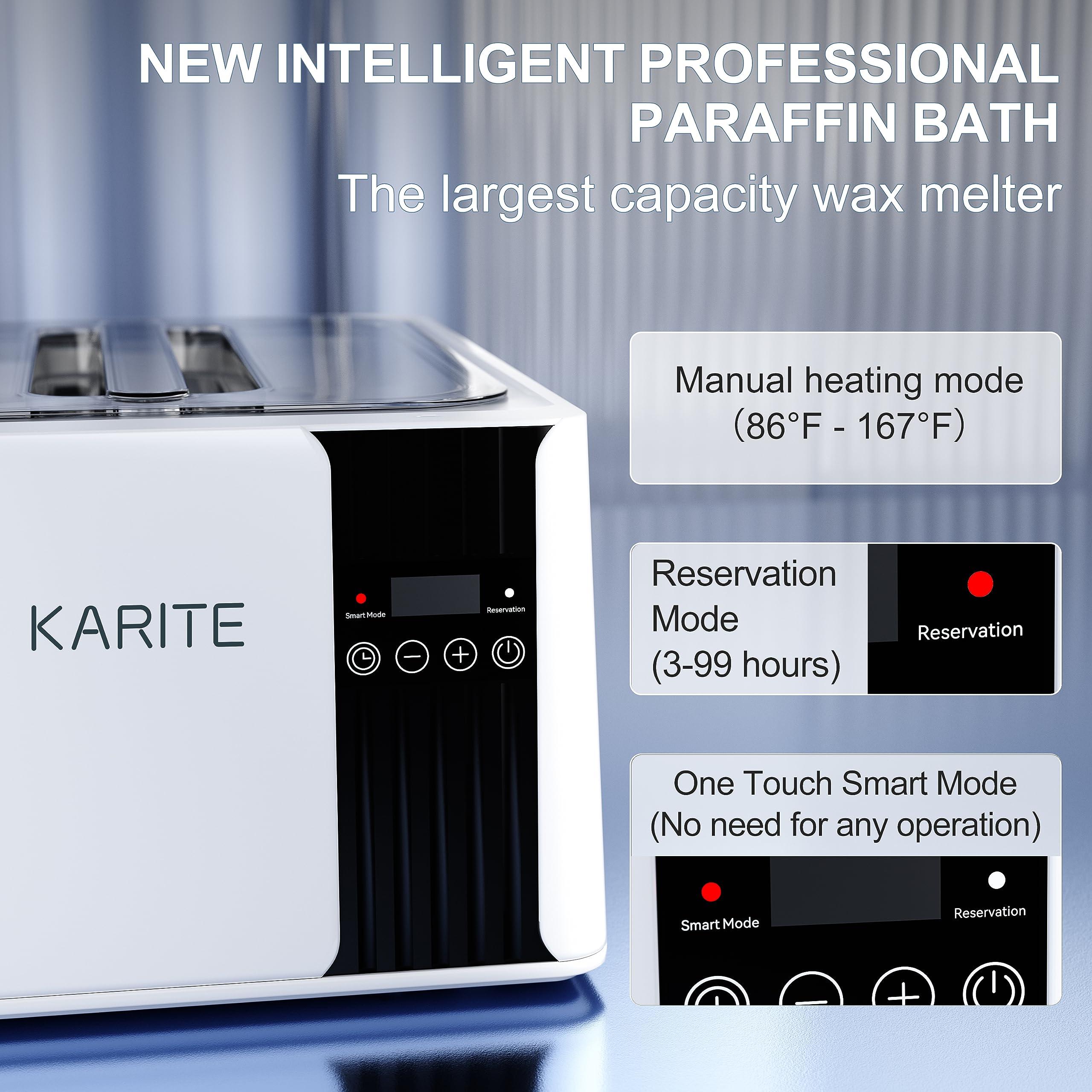 Karite KARITE Paraffin Wax Machine for Hands and Feet, 9000ml Paraffin Wax Bath with Auto-Timer, Smart Mode, Precision Temperature Control, Paraffin Wax Warmer Kit with 26PCs Refills