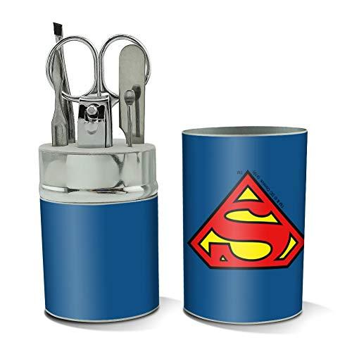 GRAPHICS & MORE Superman Classic S Shield Logo Stainless Steel Manicure Pedicure Grooming Beauty Care Travel Kit
