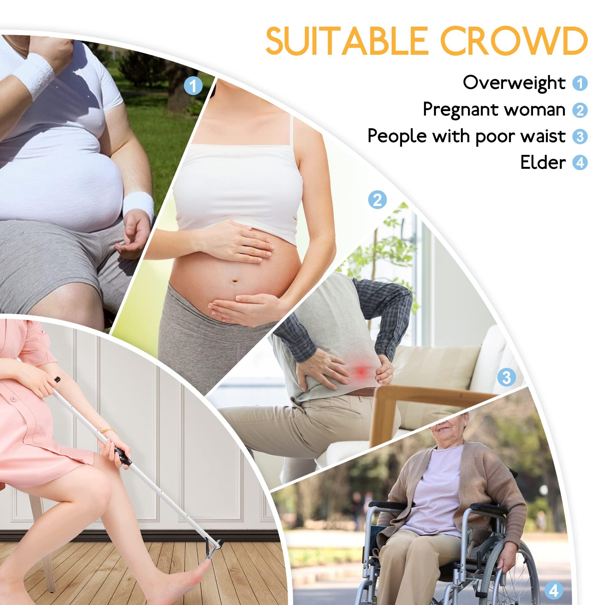 DEPSUNNY Foldable Long Handle Toenail Clippers Scissors, Include Magnifier, Foldable Handle, Wide Jaw Opening, Design for Seniors, Overweight, Hip and Waist Patients | Easy to Carry (with Magnifier, 24Inch)