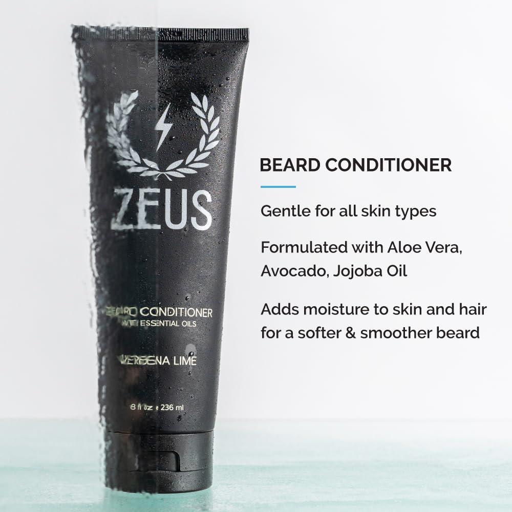 ZEUS ZEUS Starter Beard Wash & Beard Oil Kit for Men, Soften, Hydrates, & Moisturizes Facial Hair (Verbena Lime) MADE IN USA
