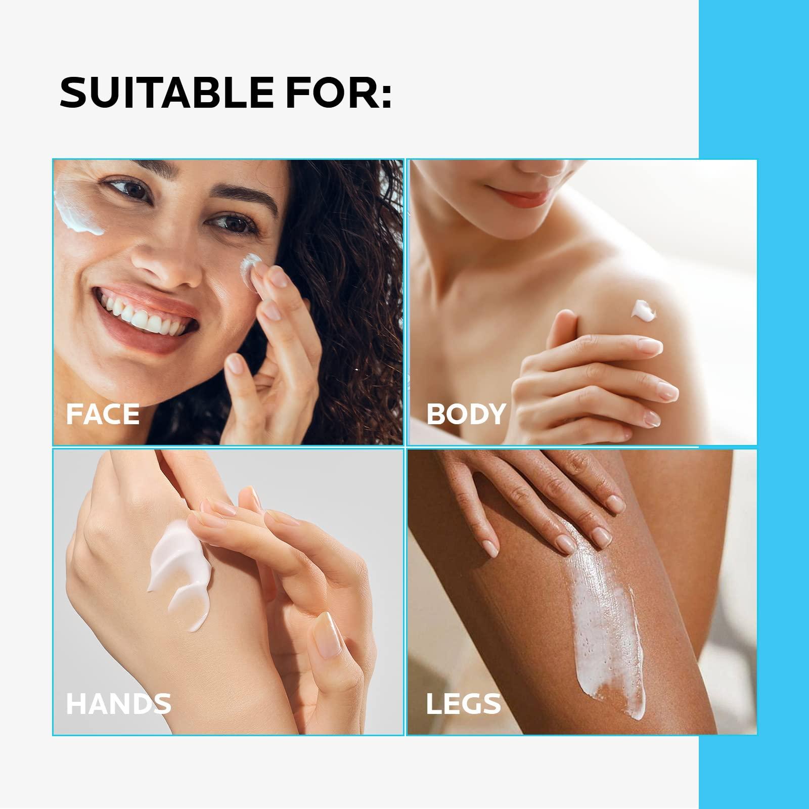 ZealSea ZealSea Face Moisturiser Lotion with Hyaluronic Acid & Ceramide & Aloe Vera, Hydration Moisturiser for Normal To Dry Sensitive Skin, Facial and Body Hydrating Moisturizing Cream - 290 ml