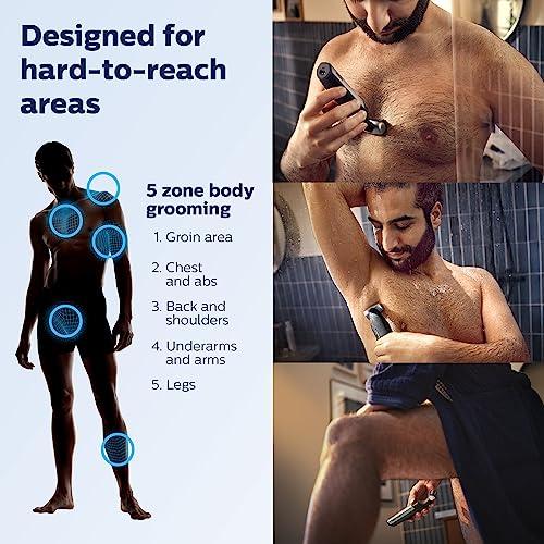 Philips Norelco Philips Norelco Bodygroom Series 5000 Showerproof Body & Manscaping Trimmer for Men with Back Attachment, BG5025/40 + Philips Norelco Nose Trimmer 3000, for Nose, Ears, Eyebrows, NT3600/62