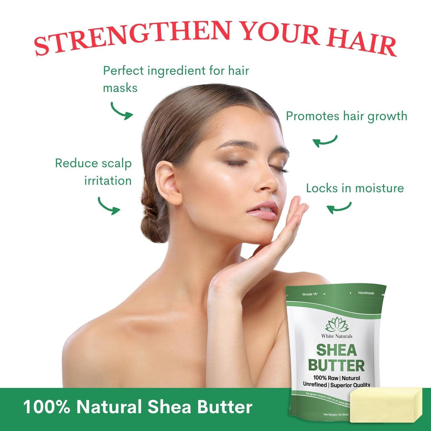 White Naturals White Naturals Bulk Shea Butter 5 lb Pure, Raw, Unrefined, African, Grade A,Ivory, Perfect Skin Moisturizer, DIY Lip Balms, Recover Sun Damage, Kids Cream