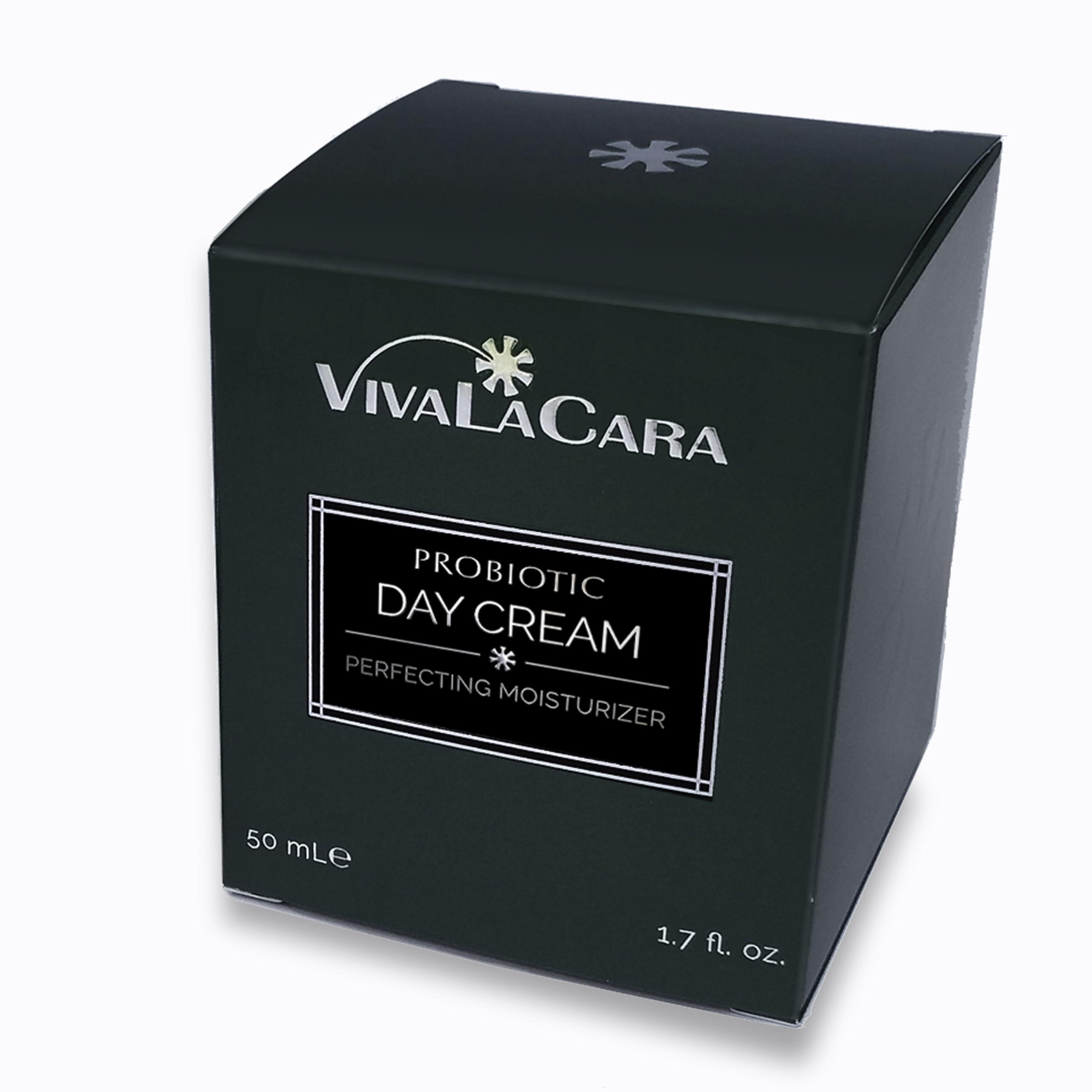 VivaLaCara Logo VivaLaCara Probiotic Day Cream - Anti Aging Face Moisturizer, Wrinkle Smoothing Cream, Dry Sensitive Skin Soothing, Skin Brightening, Skin Perfecting Formula for Mature and Problem Skin, 1.7 oz.