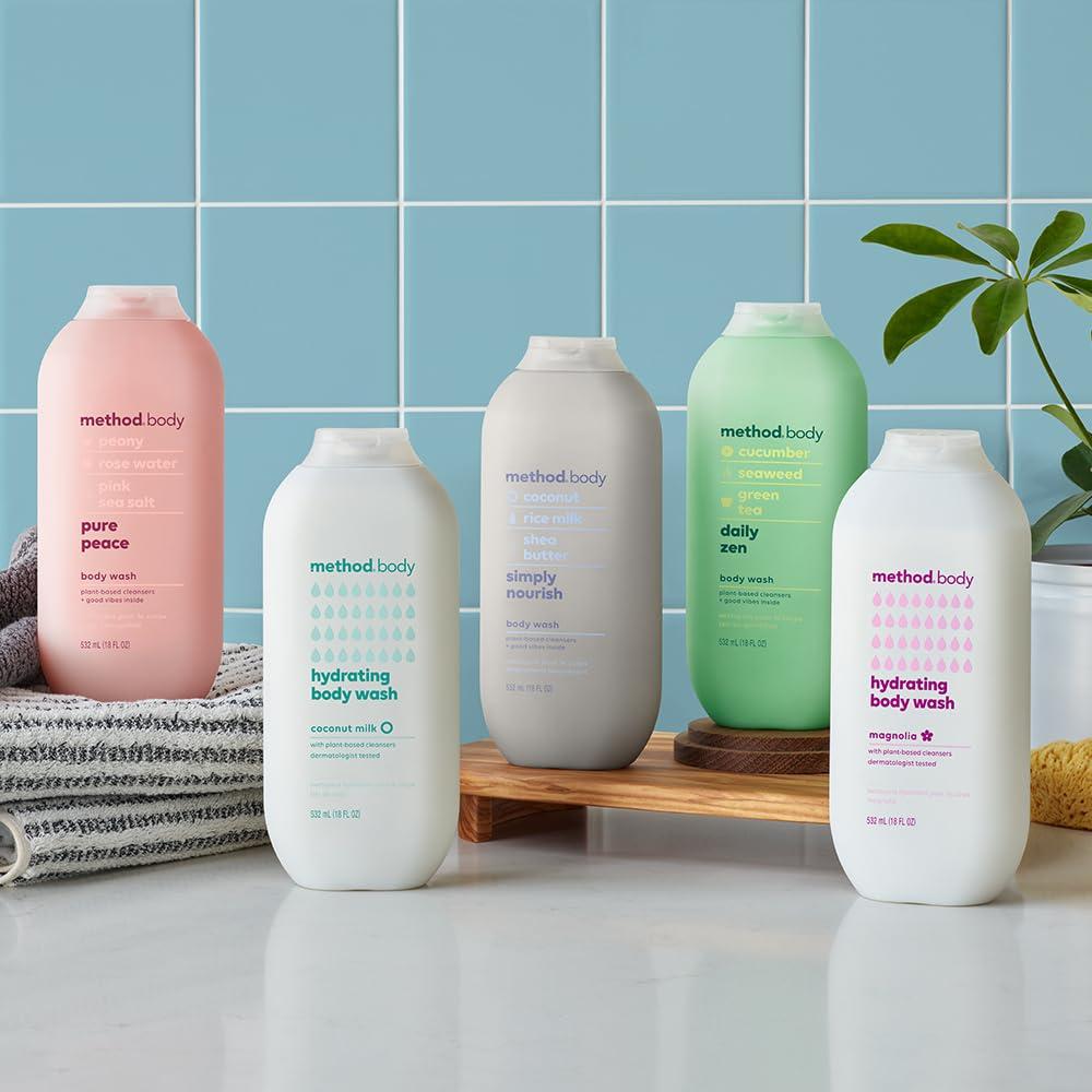 Method Method Body Wash, Hydrating Coconut Milk, Paraben and Phthalate Free, 18 oz (Pack of 1)